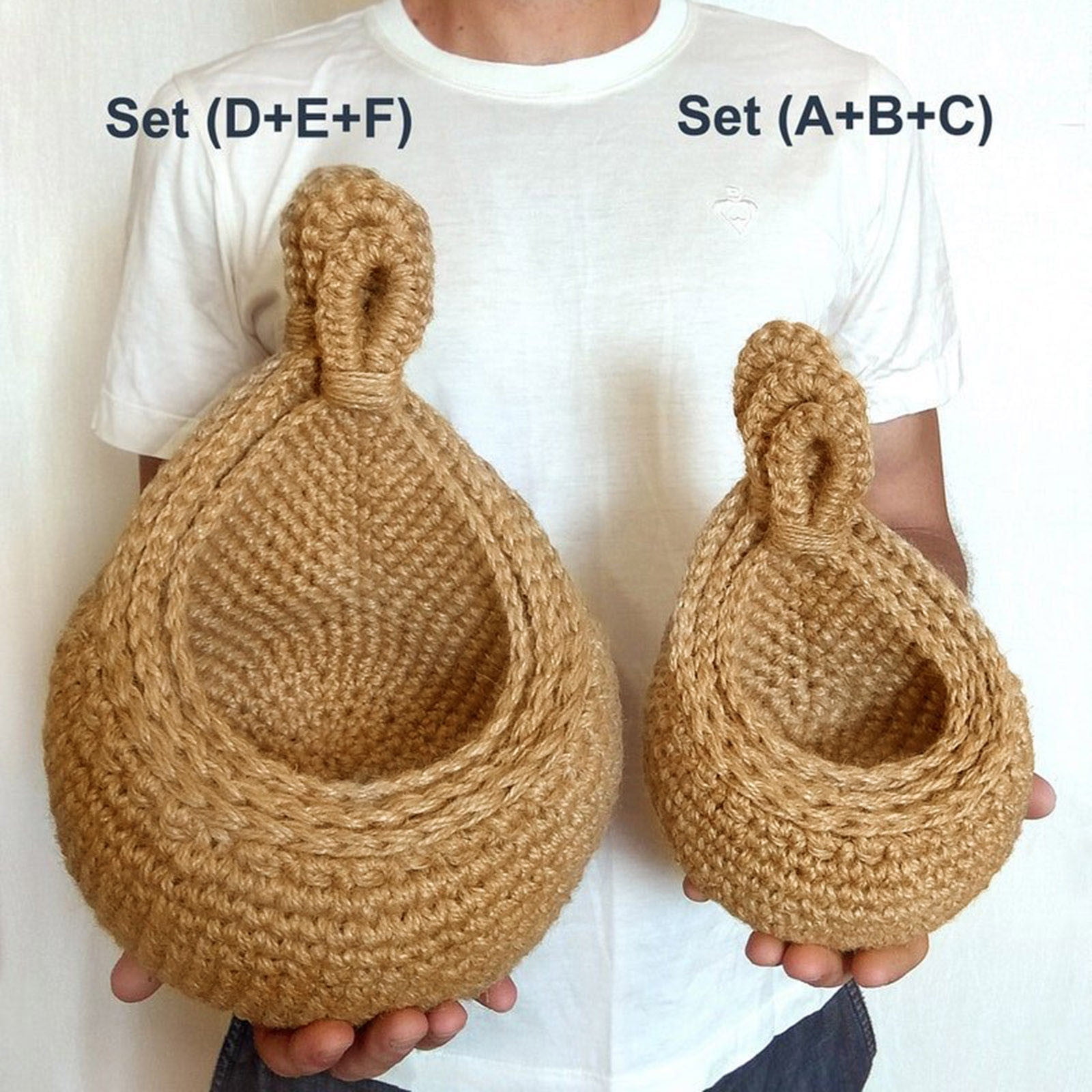 Hanging Wall Basket, Teardrop Hanging Baskets with Hanging Ring for Home Indoor Decoration, Hanging Plant Pot Holder, Vegetable Fruit Storage Baskets for Kitchen Wall Restaurant Balcony Garden B - Image 4
