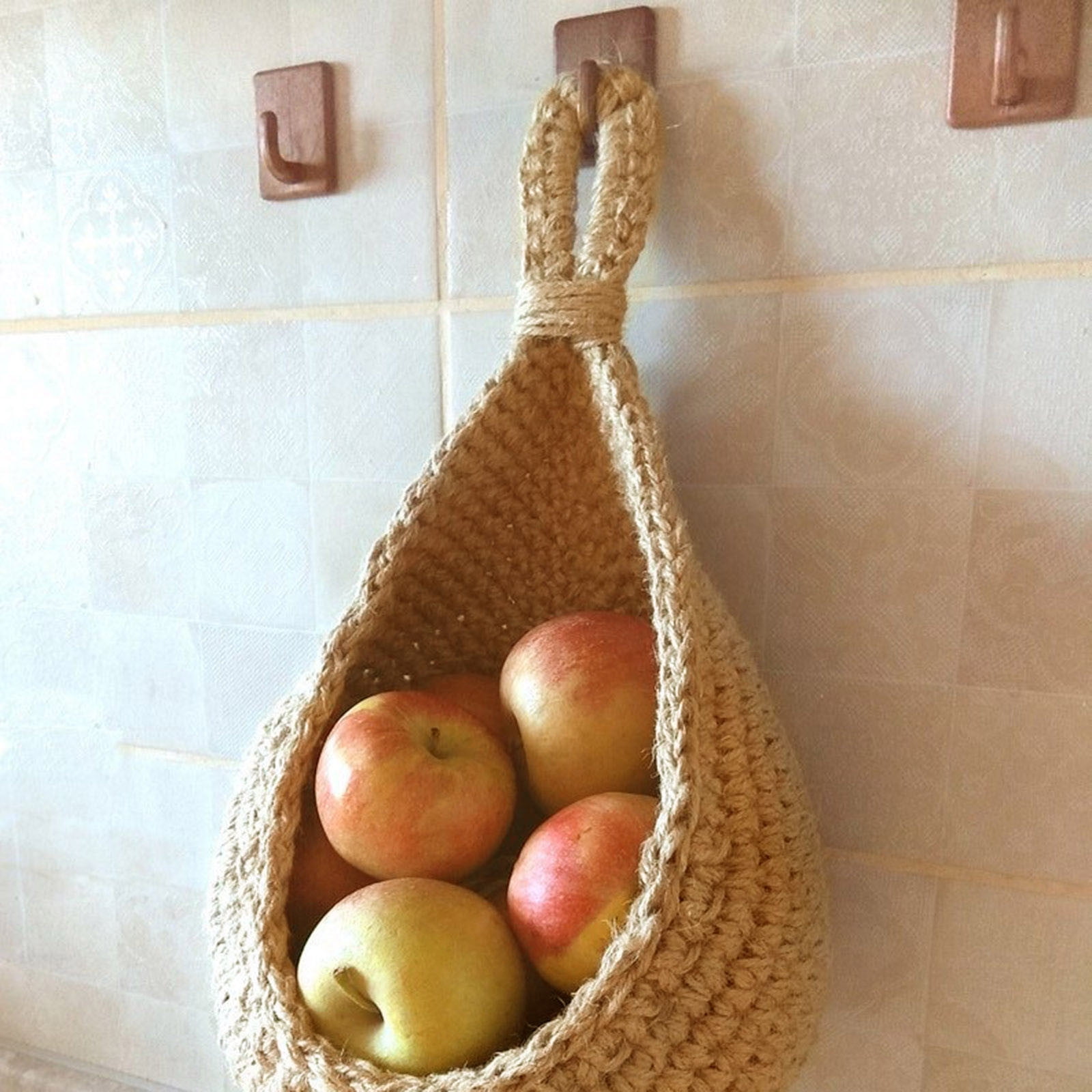 Hanging Wall Basket, Teardrop Hanging Baskets with Hanging Ring for Home Indoor Decoration, Hanging Plant Pot Holder, Vegetable Fruit Storage Baskets for Kitchen Wall Restaurant Balcony Garden B - Image 5