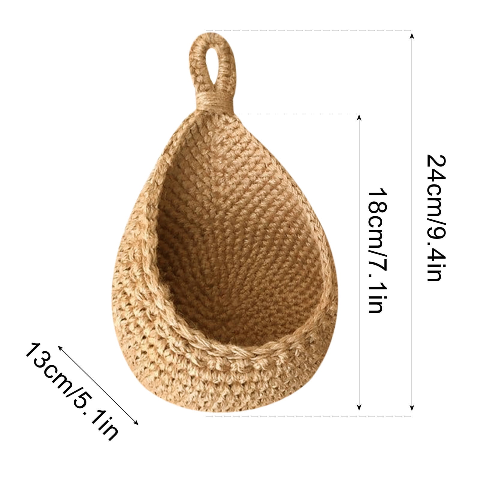 Hanging Wall Basket, Teardrop Hanging Baskets with Hanging Ring for Home Indoor Decoration, Hanging Plant Pot Holder, Vegetable Fruit Storage Baskets for Kitchen Wall Restaurant Balcony Garden C - Image 1