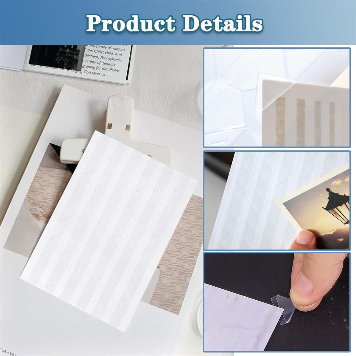 Tutuviw 408 Pcs Clear Photo Corners Stickers Self-Adhesive Photo Corners Lens Photo Corner Sticker for DIY Scrapbooking, Memory Books Journal and Picture Album (Clear, 4 Sheet) - Image 3