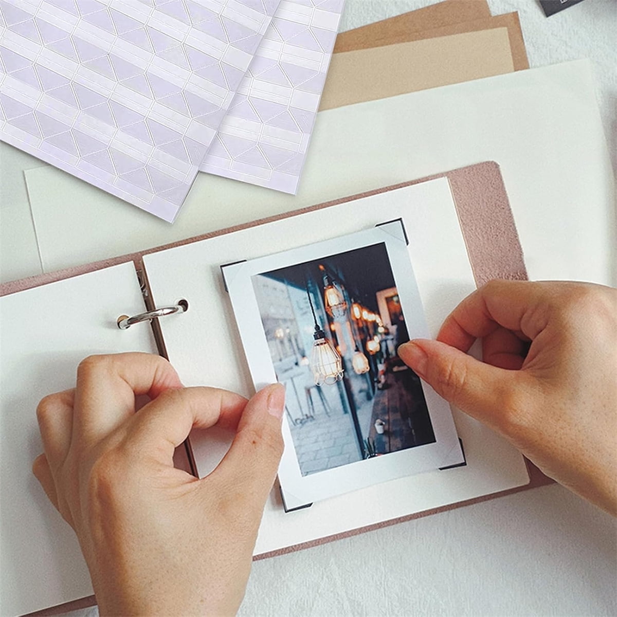 Tutuviw 408 Pcs Clear Photo Corners Stickers Self-Adhesive Photo Corners Lens Photo Corner Sticker for DIY Scrapbooking, Memory Books Journal and Picture Album (Clear, 4 Sheet) - Image 6