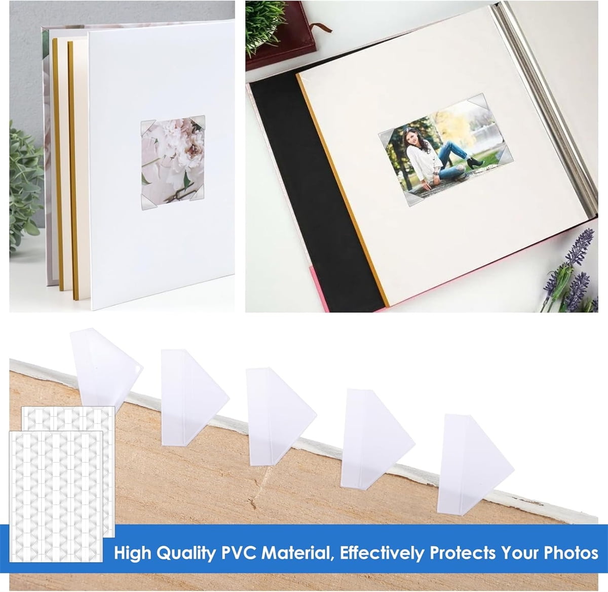 Tutuviw 408 Pcs Clear Photo Corners Stickers Self-Adhesive Photo Corners Lens Photo Corner Sticker for DIY Scrapbooking, Memory Books Journal and Picture Album (Clear, 4 Sheet) - Image 3