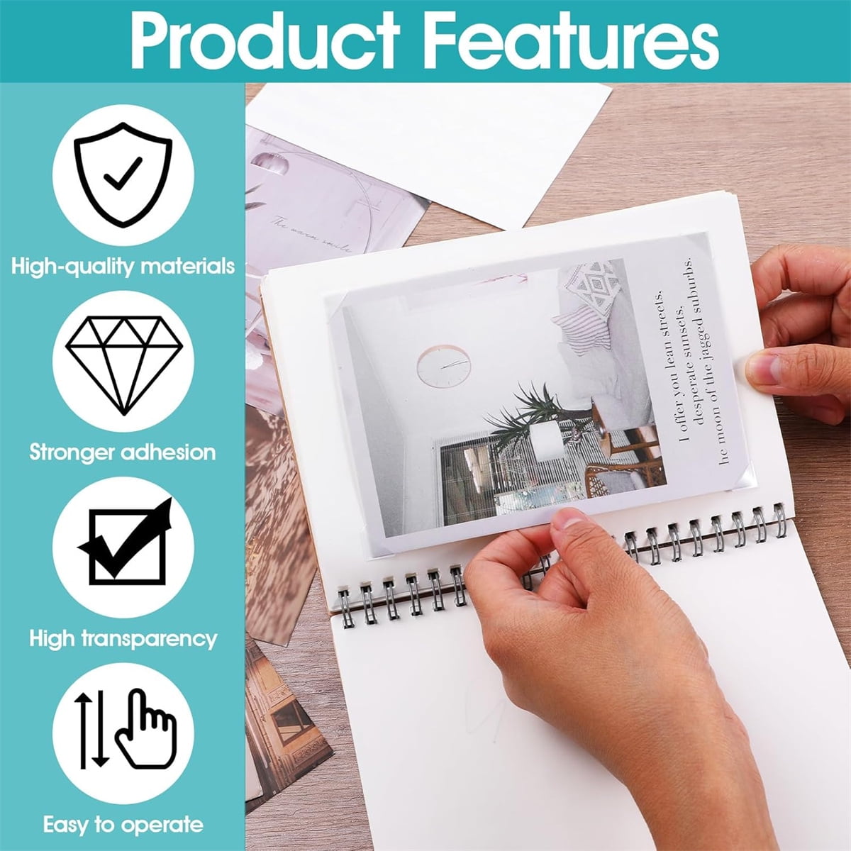 Tutuviw 408 Pcs Clear Photo Corners Stickers Self-Adhesive Photo Corners Lens Photo Corner Sticker for DIY Scrapbooking, Memory Books Journal and Picture Album (Clear, 4 Sheet) - Image 5