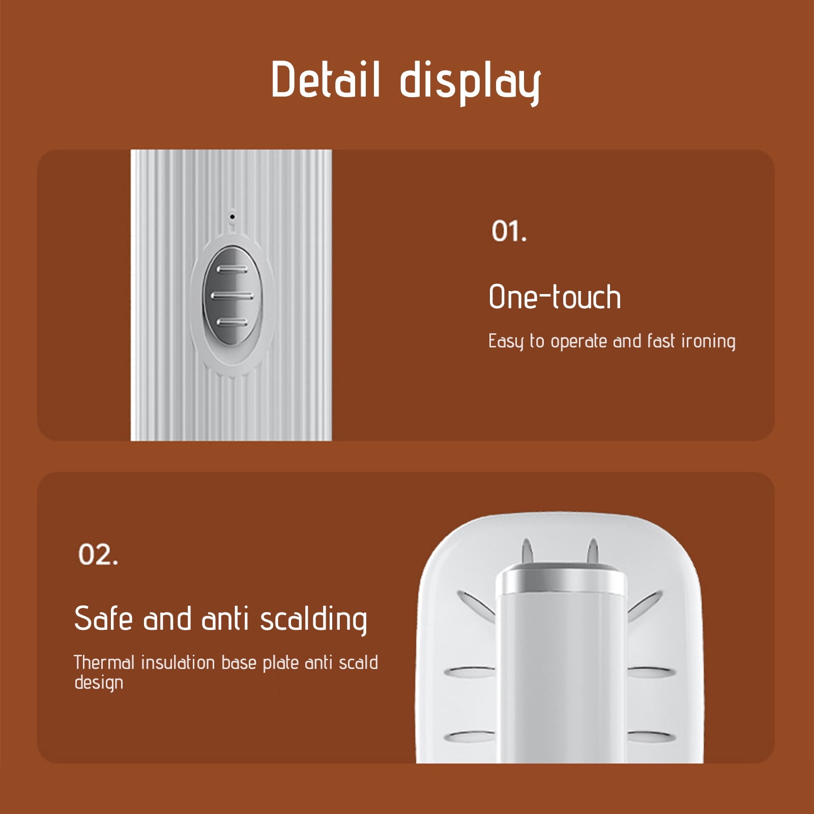 Travel Steamer for Clothes, Portable Iron, Steamer and Iron 2 In 1, Upgrade Portable Mini Ironing Machine, Rotatable Handheld Steam Iron, Foldable Travel Garment, for Home and Travel White - Image 6