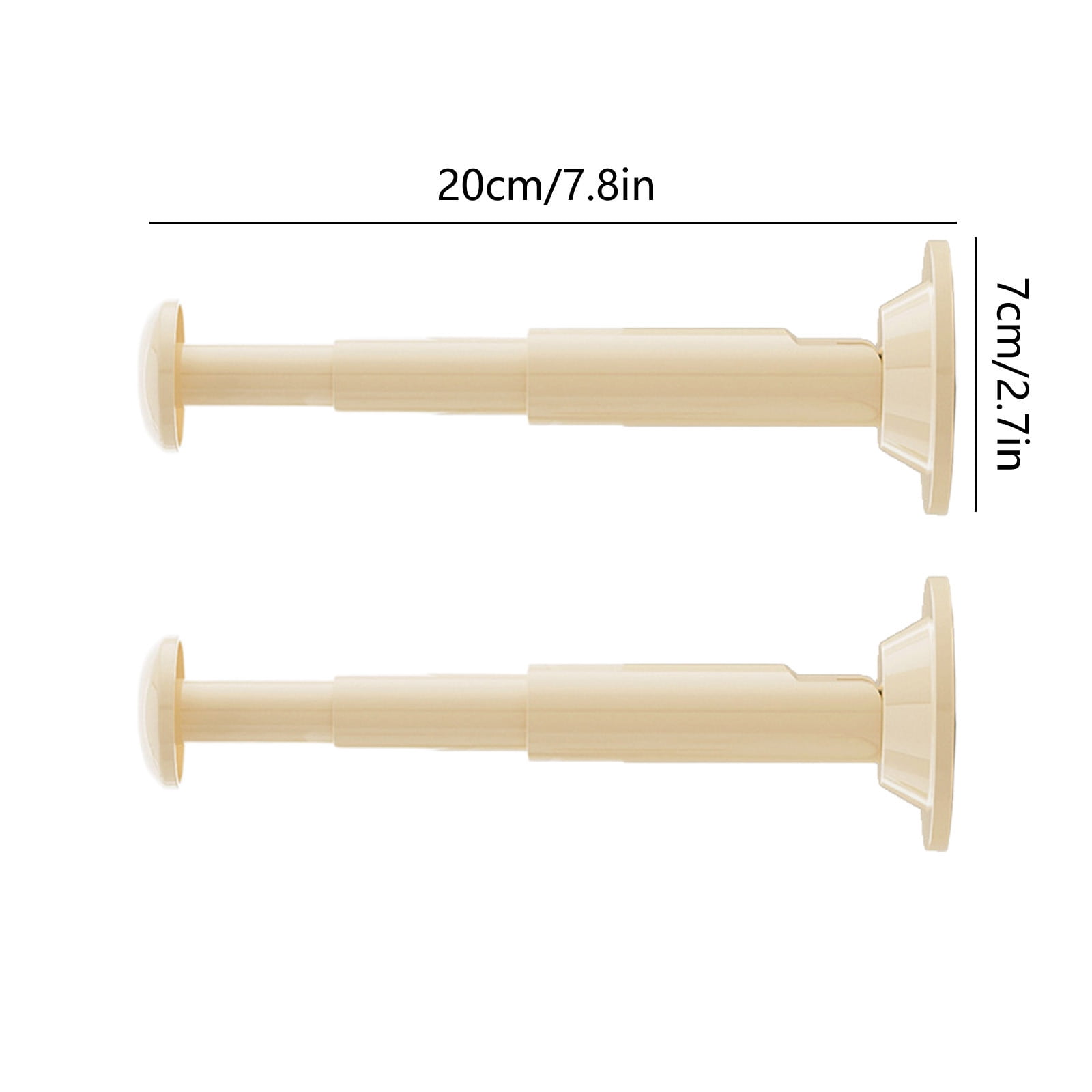 2PCS Retractable Clothes Hanger Storage Rack, Extendable Clothes Hanger with Suction Cup, Space Saving Household Tool for Closet Washer Dryer Beige - Image 3