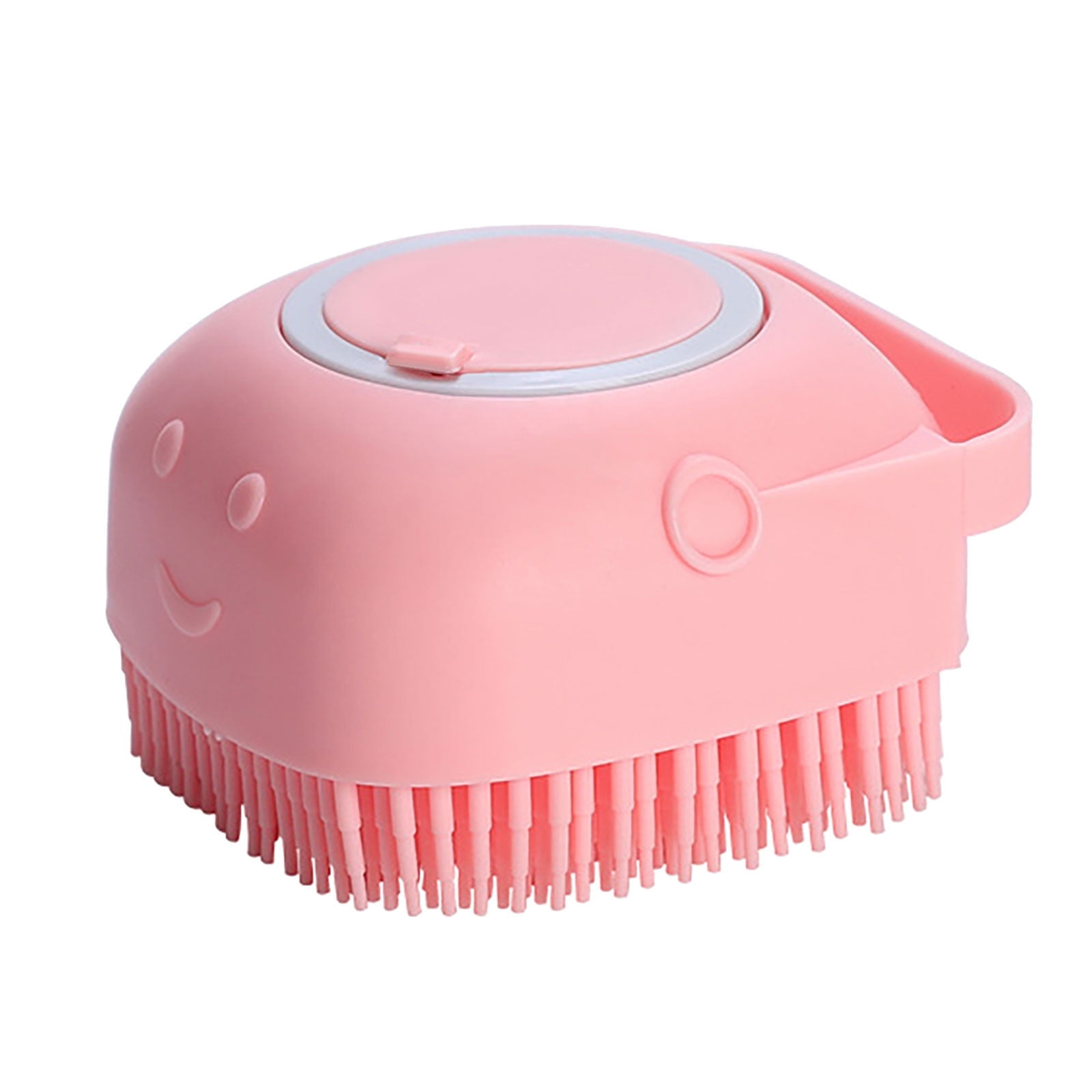 Dog Bath Brush, Pet Massage Brush, Shampoo Dispenser, Soft Silicone Brush, Rubber Bristle for Dogs and Cats Shower, Soft Pet Rub Back Brush, Shower Brush Yellow - Image 1