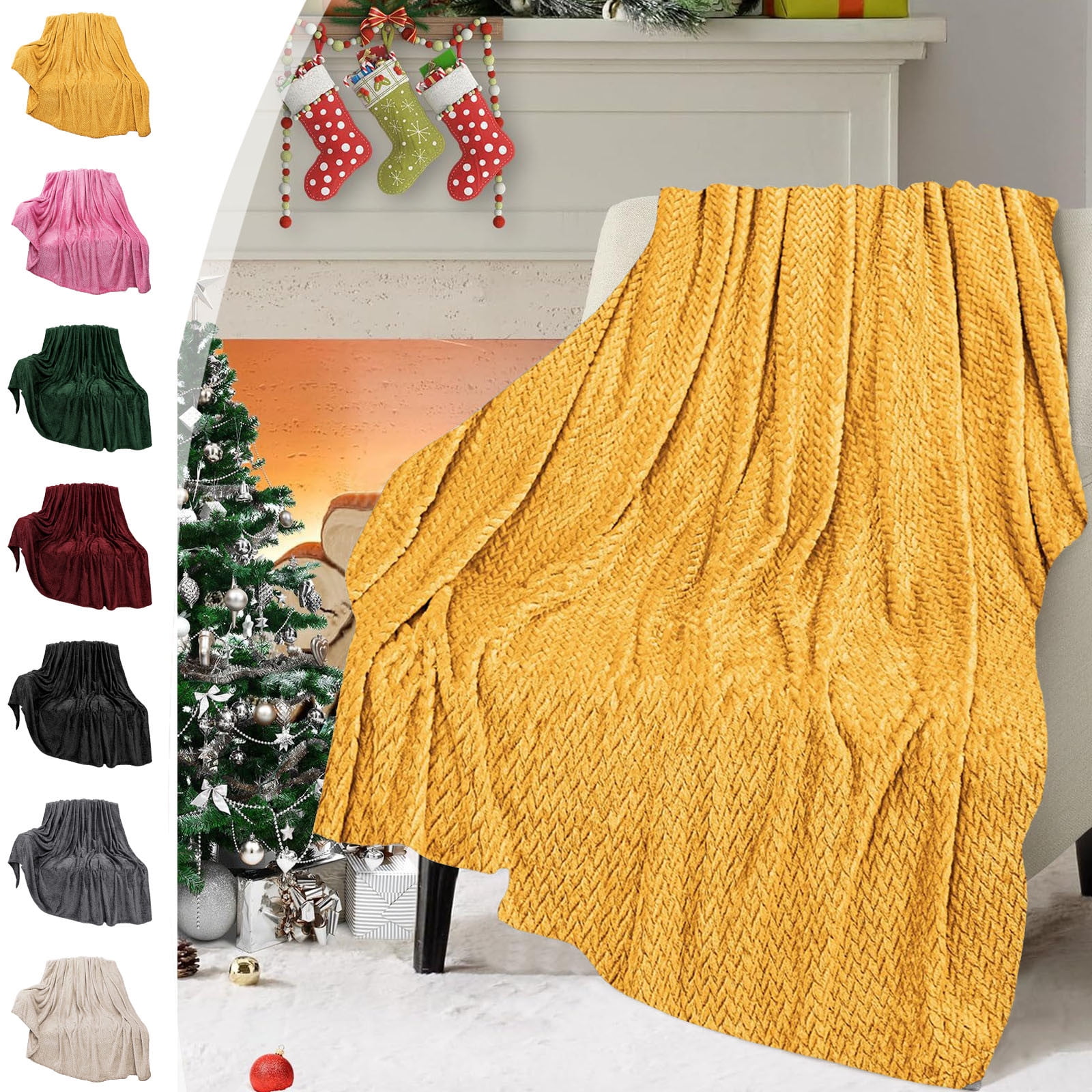 Christmas Solid Color Blanket, 59x39