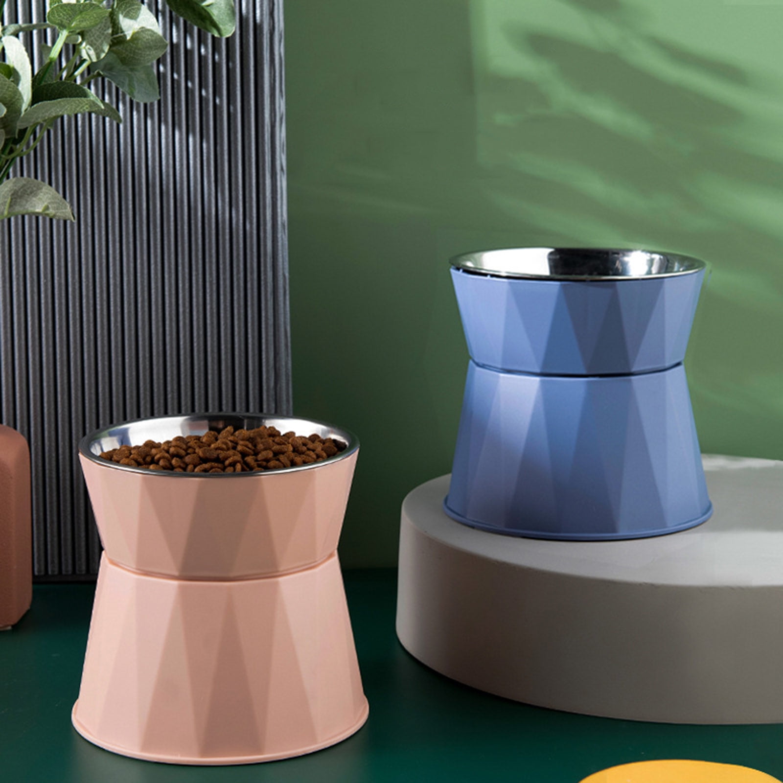 Dog Bowl Raised Cat Food Water Bowls with Detachable Elevated Stand Pet Stainless Steel Feeder Bowl No-Spill Anti Slip Blue - Image 4