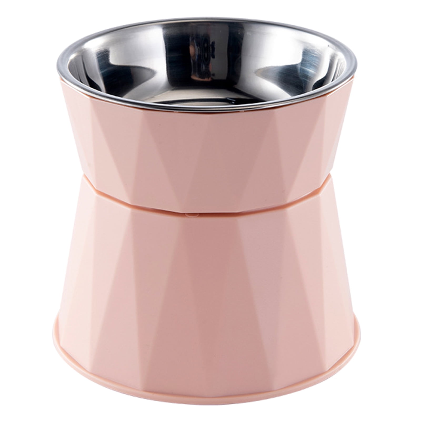 Dog Bowl Raised Cat Food Water Bowls with Detachable Elevated Stand Pet Stainless Steel Feeder Bowl No-Spill Anti Slip Pink - Image 1