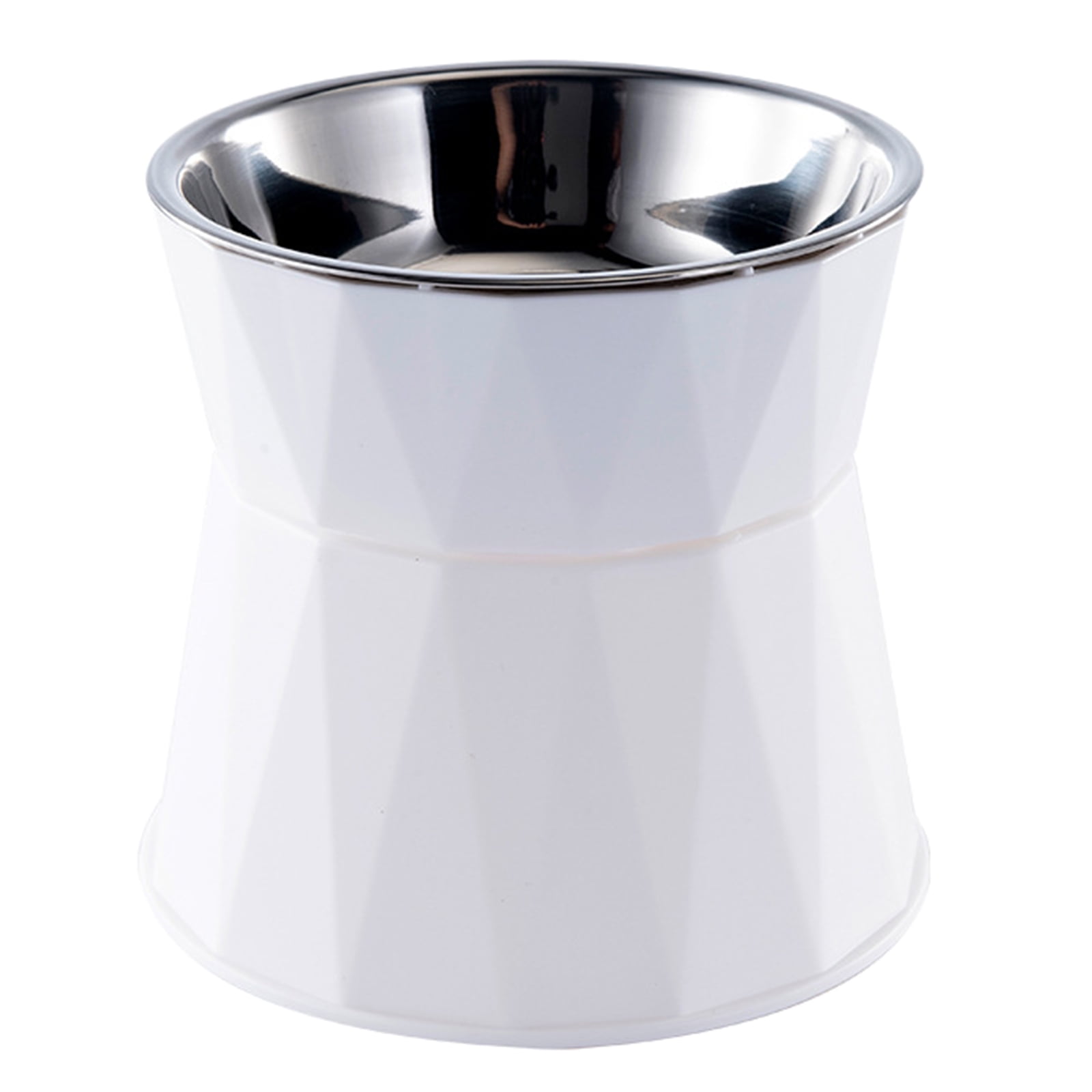 Dog Bowl Raised Cat Food Water Bowls with Detachable Elevated Stand Pet Stainless Steel Feeder Bowl No-Spill Anti Slip White - Image 1