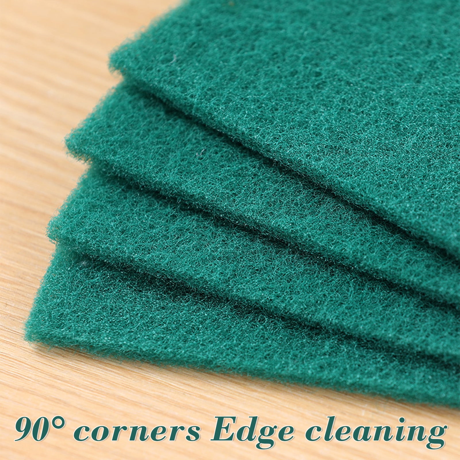 5 Pcs Scouring Pad, Dish Scrubber Scouring Pads, Green Reusable Household Scrub Pads, Double-sided Household Emery Sponge, for Dishes, Kitchen Scrubbers and Metal Grills Green - Image 5