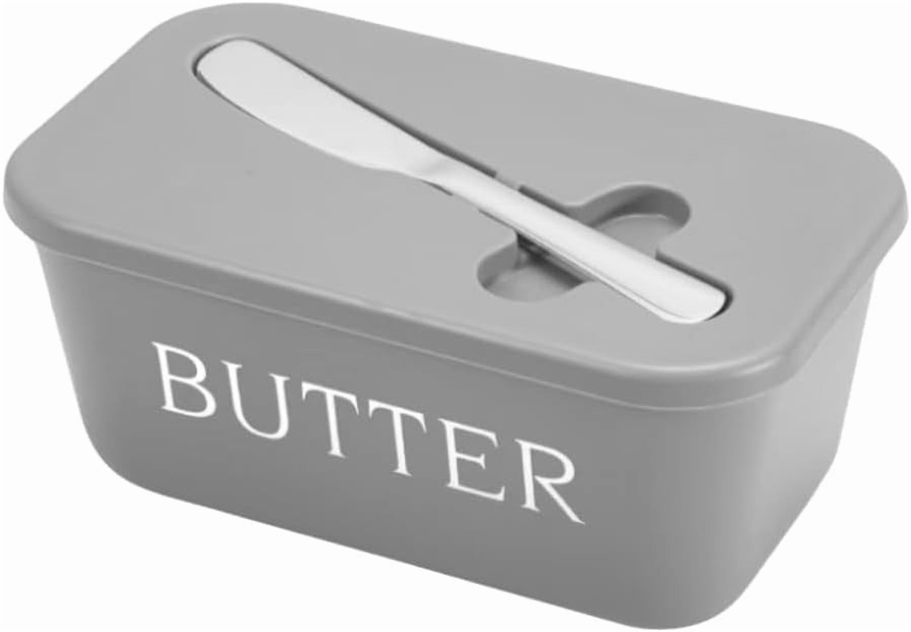 Butter Dish with Lid, Home Decor, Large Butter Dish for Countertop Ceramic Butter Keeper Container with Knife, Sealing Butter Dish, Butters Storage Box, Kitchen Gift Blue - Image 1