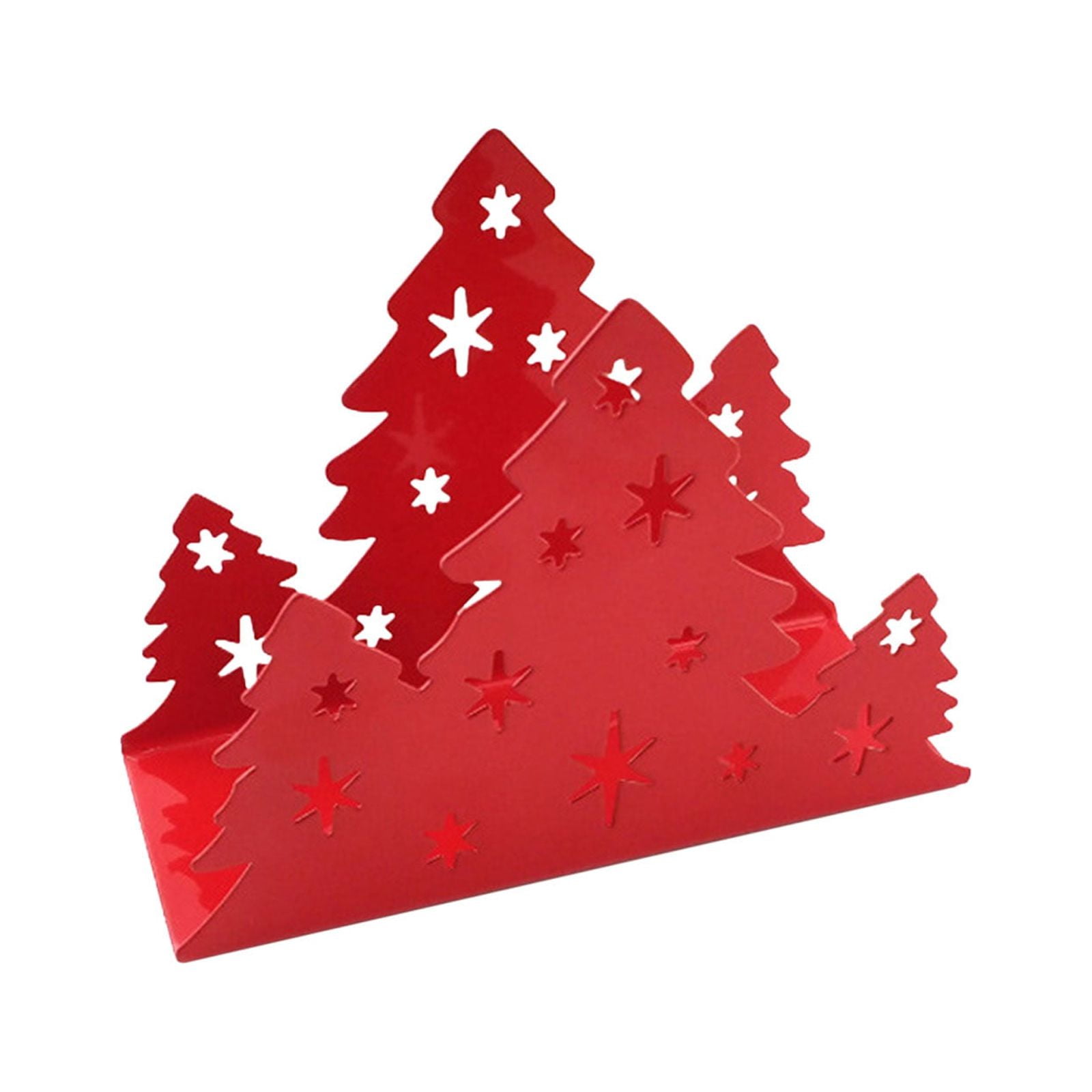 Napkin Holders for Tables, Christmas Tree Design, Napkin Holders Table Tissue Dispenser Modern, Paper Napkin Holder for Kitchen, Farmhouse Restaurant Decoration Red - Image 1