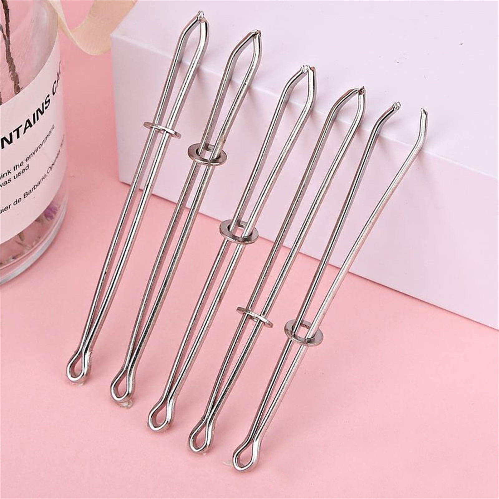 5Pcs Rope Threader, DIY Rope Threader Clip, Waist Band Threader, Metal Drawstring Belt Bodkin Threader, Sewing Puller Tool Set, for Hoodie Sweatpant Coats Pants Elastic Replacement Silver - Image 1