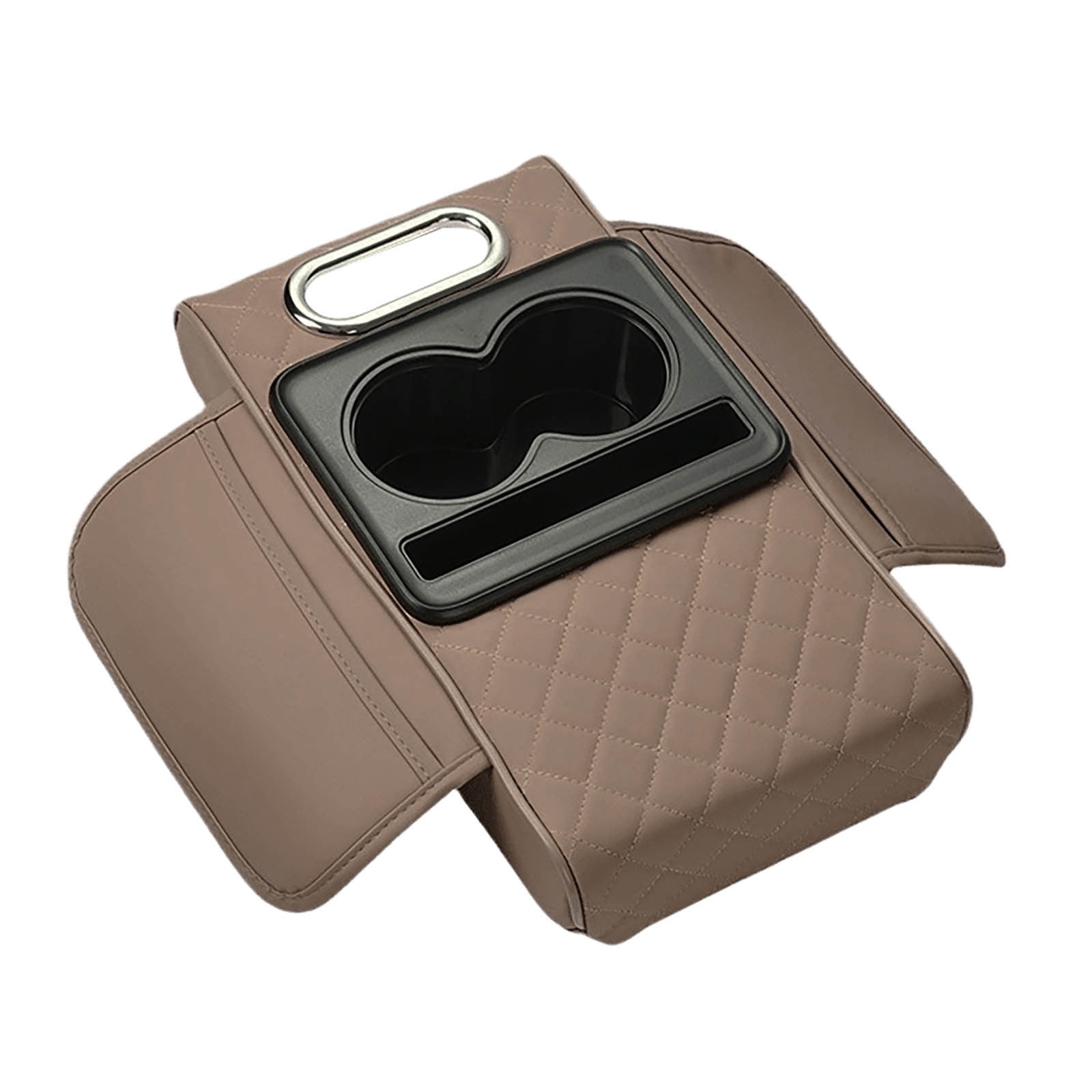 Car Center Console Armrest Pillow, Memory Foam Auto Armrest Box Cover with Cup Holder and Phone Holder, Waterproof Leather Arm Rest Protector Cushion, Car Tissue Box, Interior Car Accessories Black - Image 2