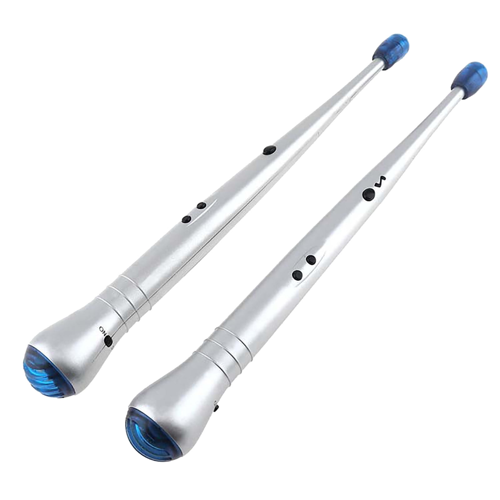 1 Pair Electronic Drumsticks, Adjustable Sensitivity Intelligent Electric Light Up Drumsticks, Electronic Air Drum Sticks, Rock Beat Drum Stick, Percussion Instrument Tool Silver - Image 2
