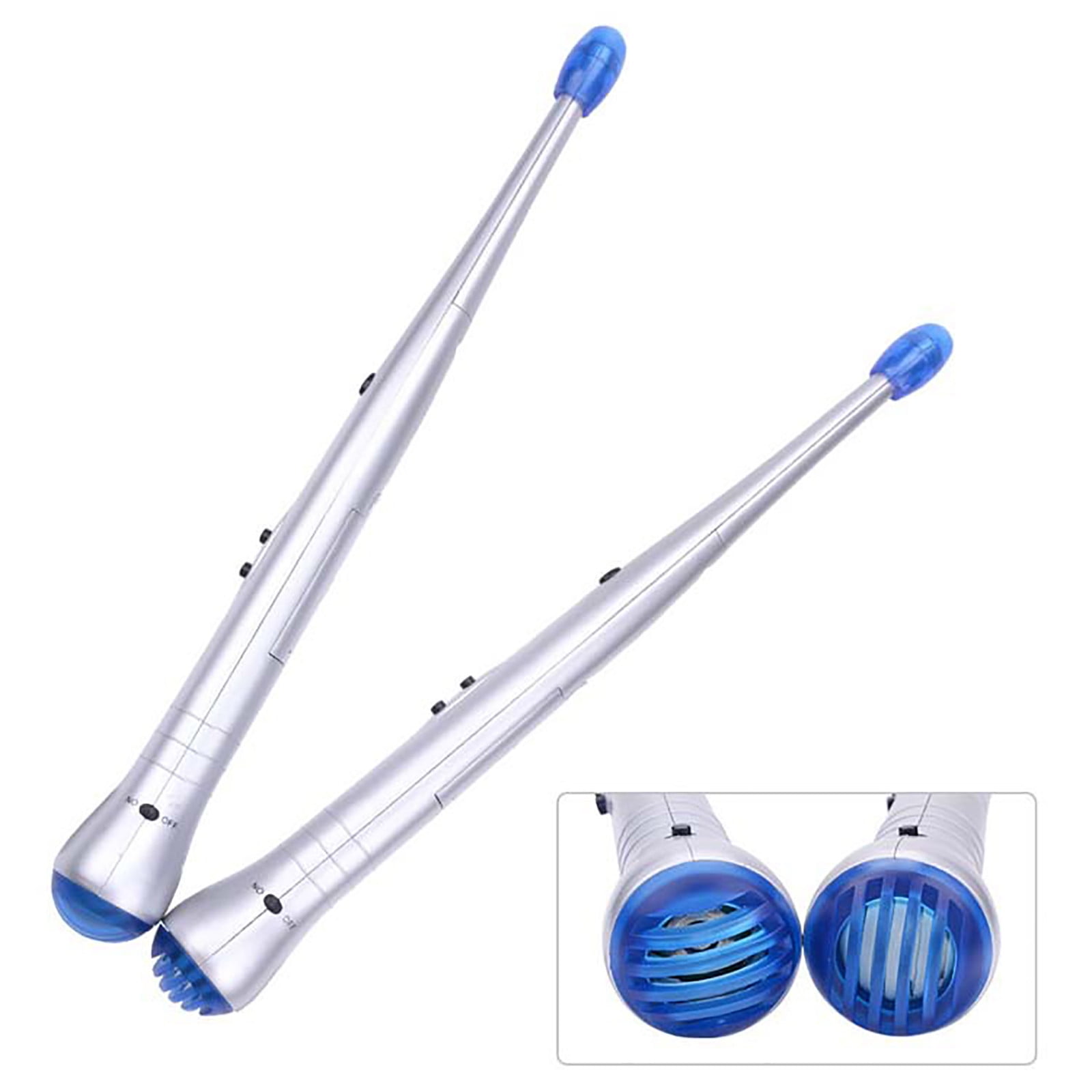 1 Pair Electronic Drumsticks, Adjustable Sensitivity Intelligent Electric Light Up Drumsticks, Electronic Air Drum Sticks, Rock Beat Drum Stick, Percussion Instrument Tool Silver - Image 4