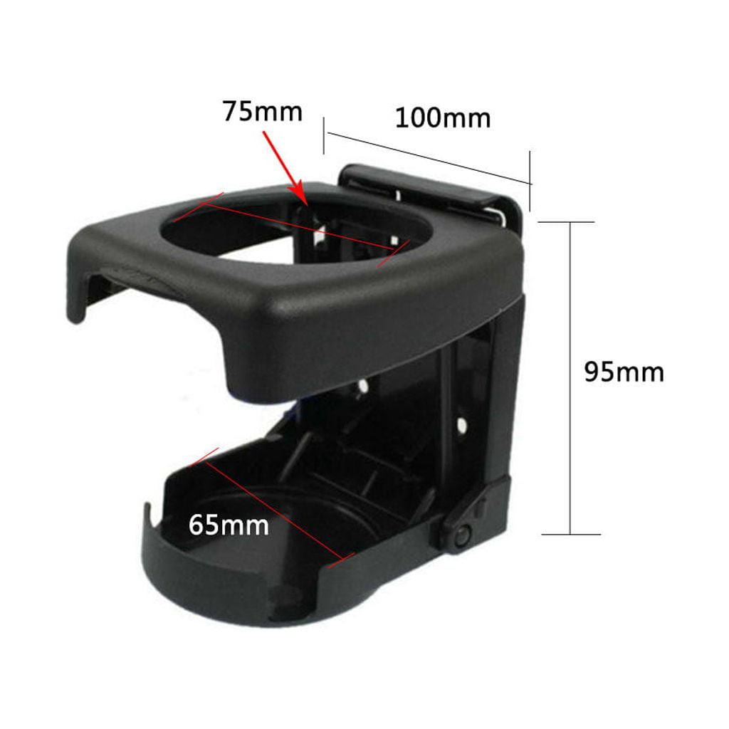 Fold-Up Drink Holder, Folding Automotive Cup Holders, Universal Car VAN Folding Cup Drink Holders, Beverage Stand Rack, Vehicle Marine RV Cup Rack, for Car Truck Boat Van Black - Image 3