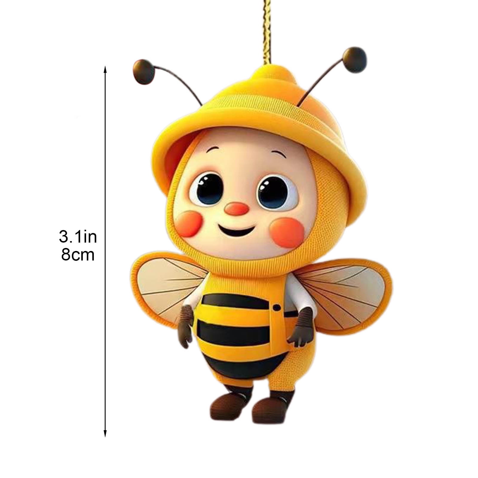 6PCS Christmas Cute Bee Hanging Ornaments, 3.15