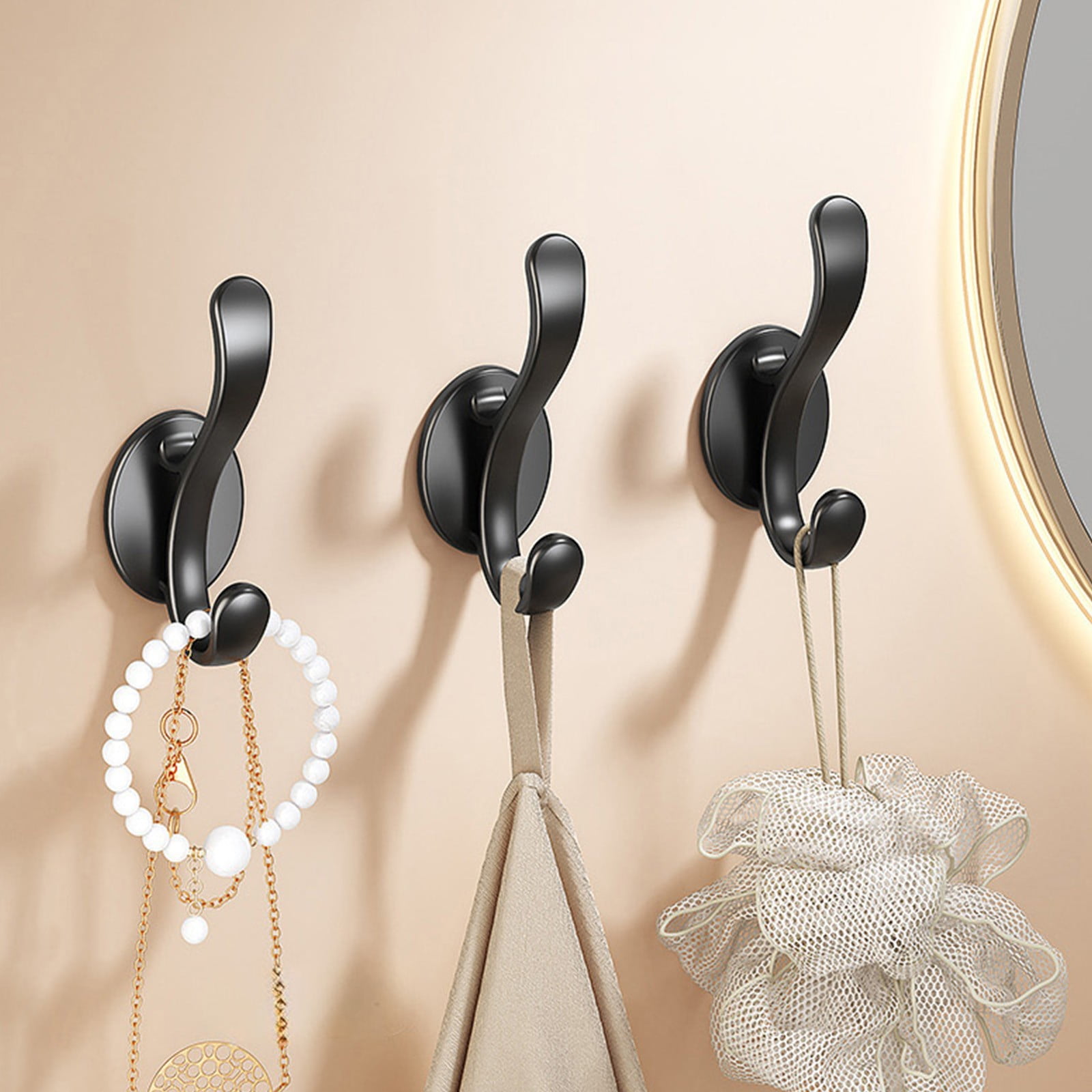 Wall Mounted Coat Hooks, 5 Pack Heavy Duty Hardware Robe Hooks, Decorative for Single Hanging Coats Towel Cubicle Classroom Kitchen Bath Backpack Hat Hook Black - Image 5