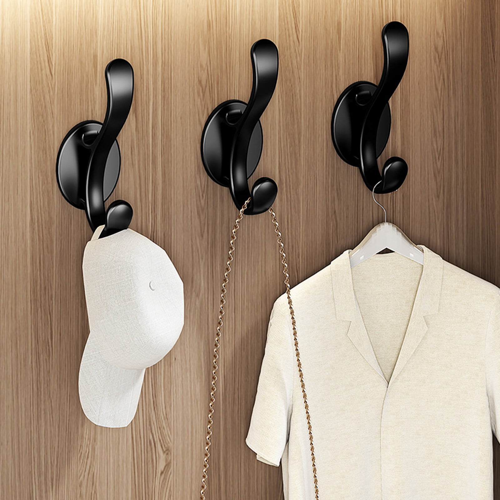 Wall Mounted Coat Hooks, 5 Pack Heavy Duty Hardware Robe Hooks, Decorative for Single Hanging Coats Towel Cubicle Classroom Kitchen Bath Backpack Hat Hook Black - Image 6