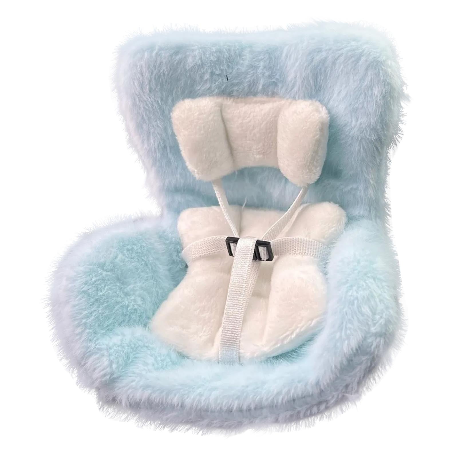 Doll Car Seat for Dolls with Air Vent Clip and Desktop Stand, Car Seat for Dolls Soft Furry Cushion, Cute and Functional Car Ornament, for Doll Fans, Collectors Pink - Image 1