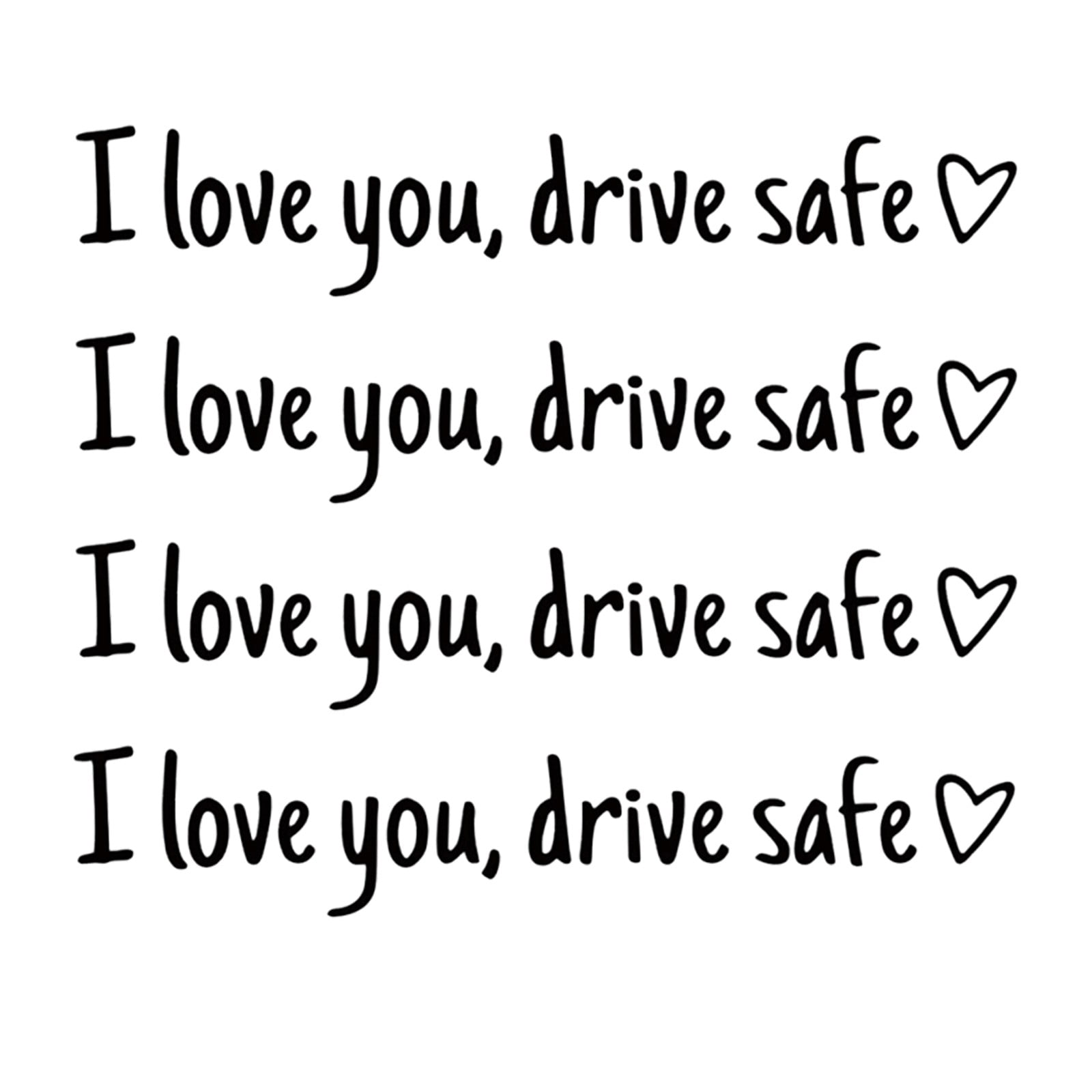 4Pcs I Love You Driving Safe Mirror Sticker, Drive I You Rearview Decal, I Love You Drive Safe Sticker, Rear View Mirror Decal, Car Stickers Decal, Bumper Stickers, Car Accessories Pink - Image 1
