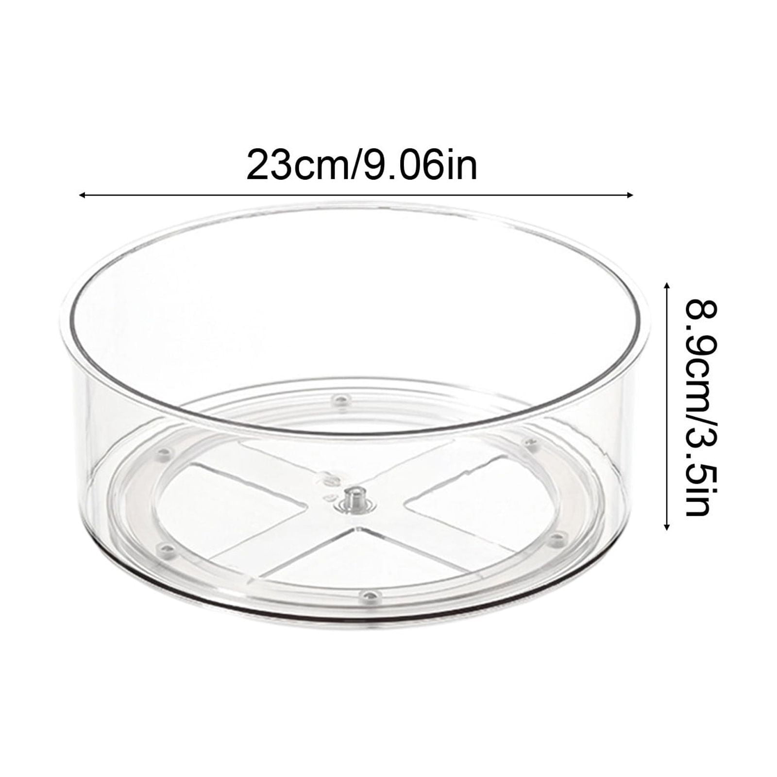 Lazy Turntable for Cabinet, Lazy Organizer with High Sides, Countertop Spinning Organizer for Spices, Clear Rotating Organizer, for Kitchen, Pantry, Refrigerator, Bathroom, Table, Fridge S - Image 3