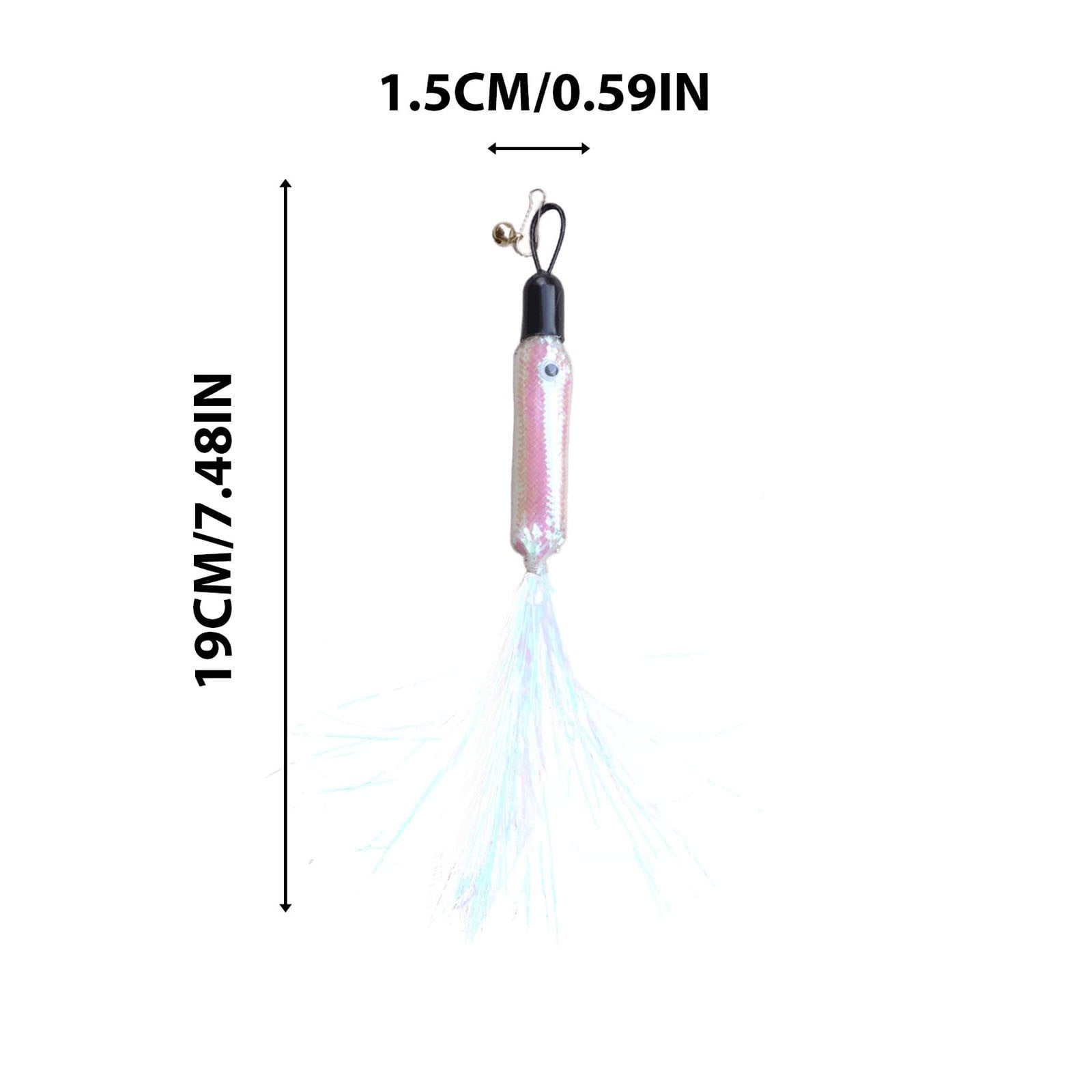 Cat Wand Toy, Replacement Head Tassel Cats Rod Accessories, Replaceable Colorful Rainbow Tassels, Funny and Interesting Cat Toys, for Indoor Cats, Pet Supplies (1 Replacement Head) Silver - Image 3