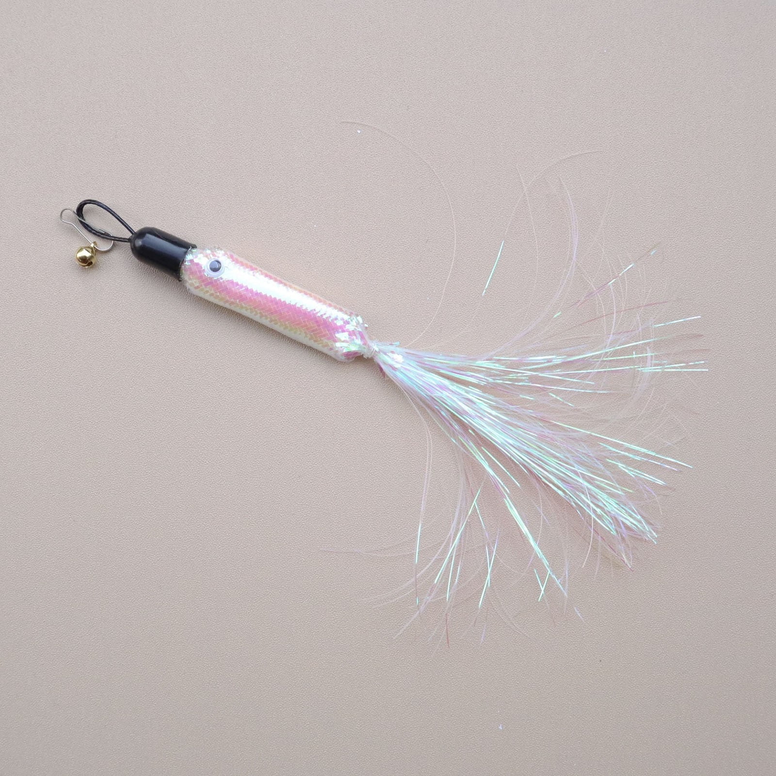 Cat Wand Toy, Replacement Head Tassel Cats Rod Accessories, Replaceable Colorful Rainbow Tassels, Funny and Interesting Cat Toys, for Indoor Cats, Pet Supplies (1 Replacement Head) Silver - Image 5