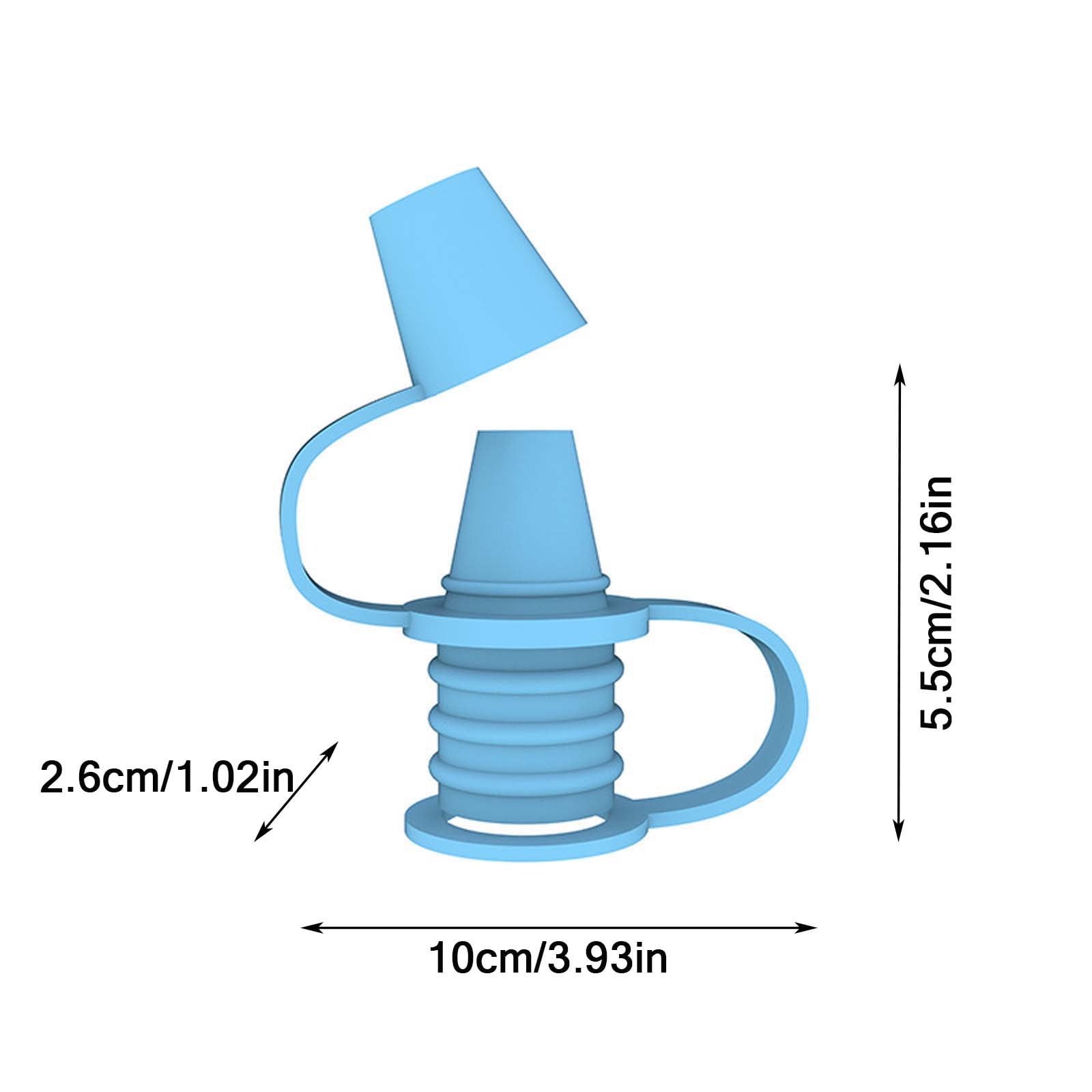 Original Water Bottle Topper, Silicone Sippy Top Spout with Protective Cap, Multifunctional Water Bottle Nozzle, 2-in-1 Water Bottle Cap, Silicone Topper for Food Pouch Blue - Image 3