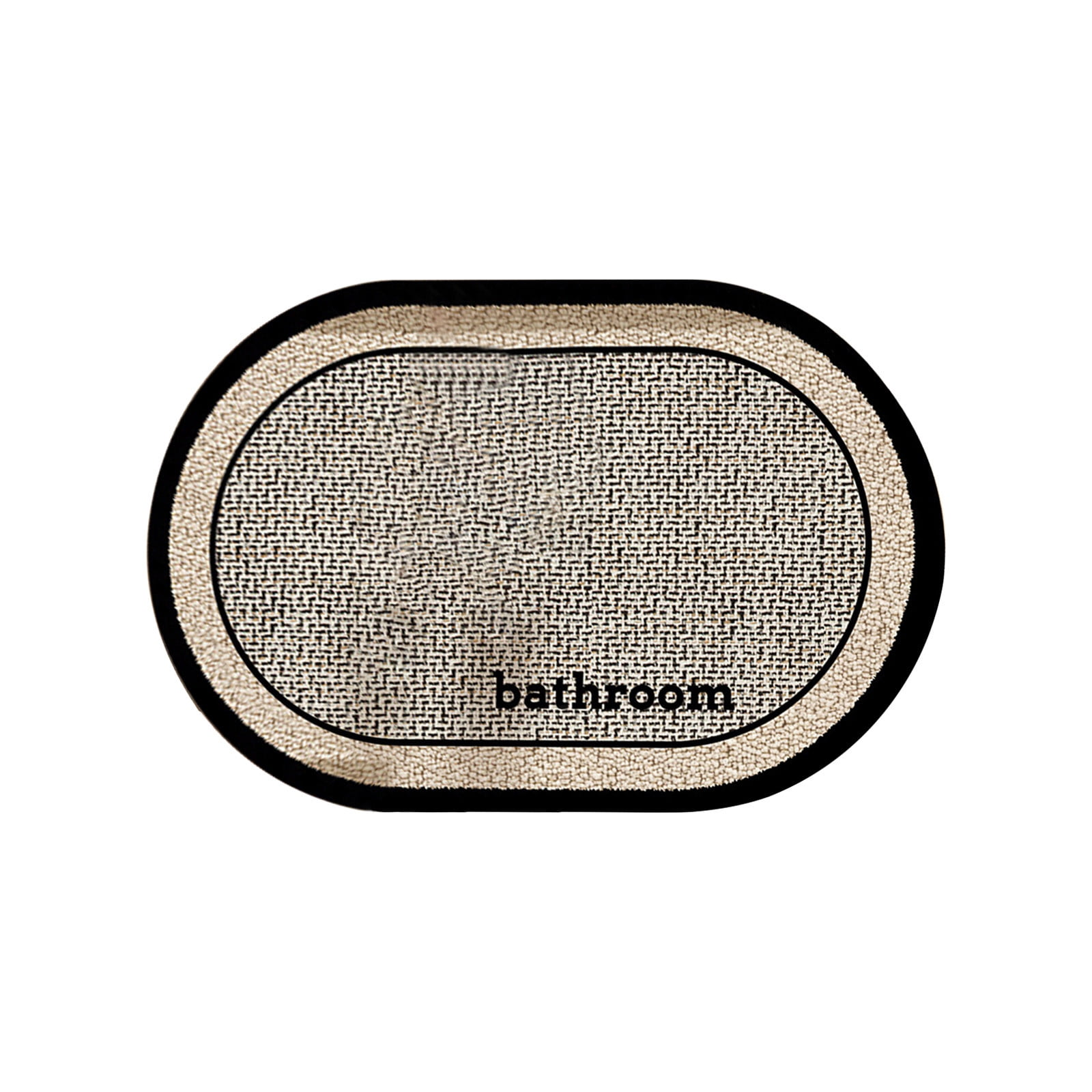 Thin Bath Mat, Super Absorbent Quick Dry Thin Bathroom Rugs, Elliptical Bath Antis-skids Mat, Fit Under Door, Non Slip Rubber Backed Mat, Washable Bathroom Floor Mats Black - Image 2