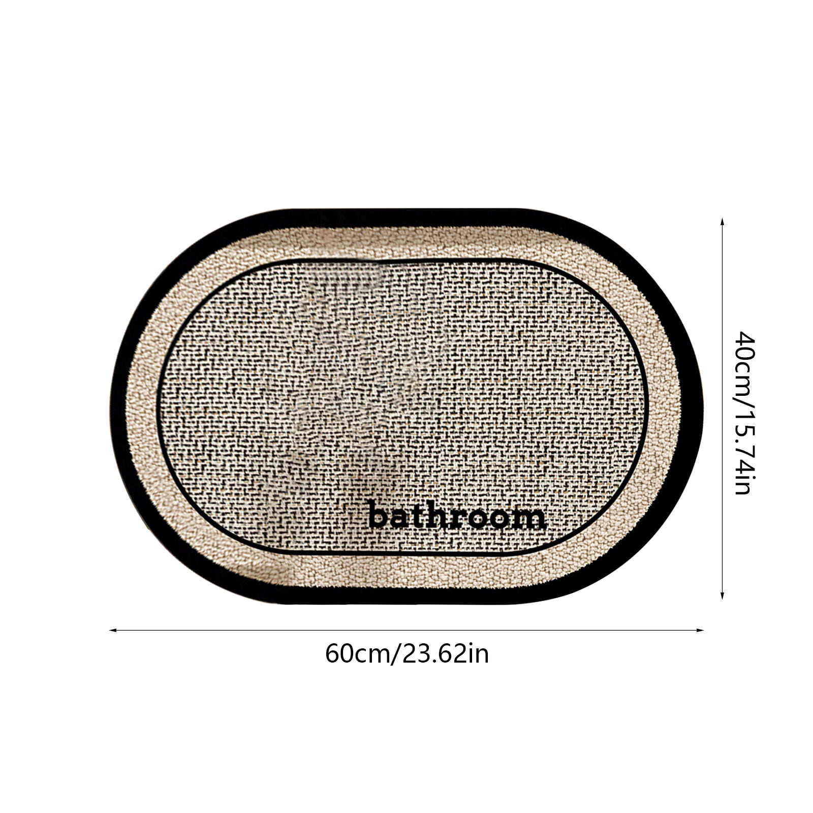 Thin Bath Mat, Super Absorbent Quick Dry Thin Bathroom Rugs, Elliptical Bath Antis-skids Mat, Fit Under Door, Non Slip Rubber Backed Mat, Washable Bathroom Floor Mats Black - Image 3