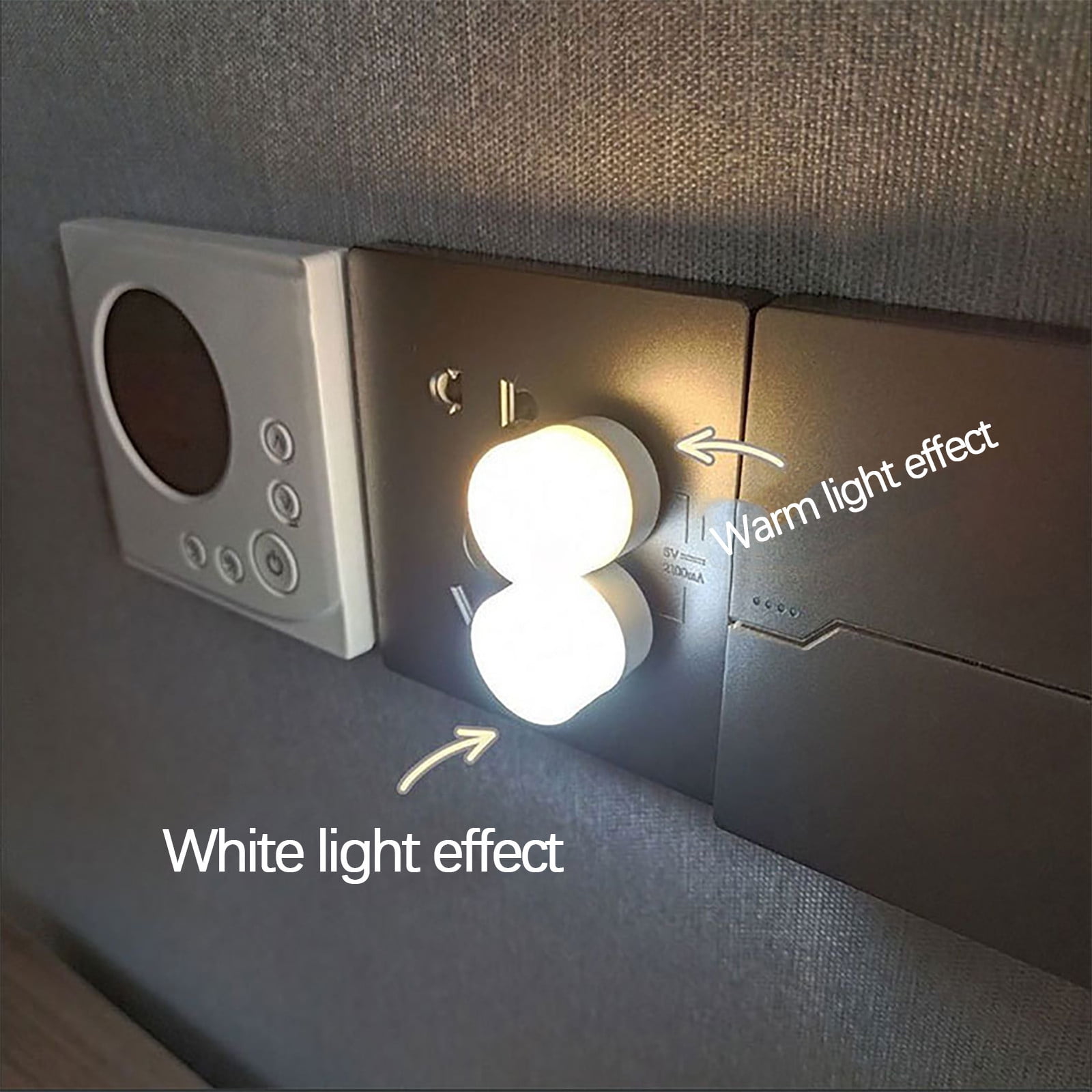 USB Night Light, LED Mini Light Bulb, Plug in Night Light, Small Bedside Night Lights, USB Light Bulb for Bedroom, Hallway, Kitchen, Car Tiny Light, Power Bank Power Outage Emergency Light Beige - Image 6