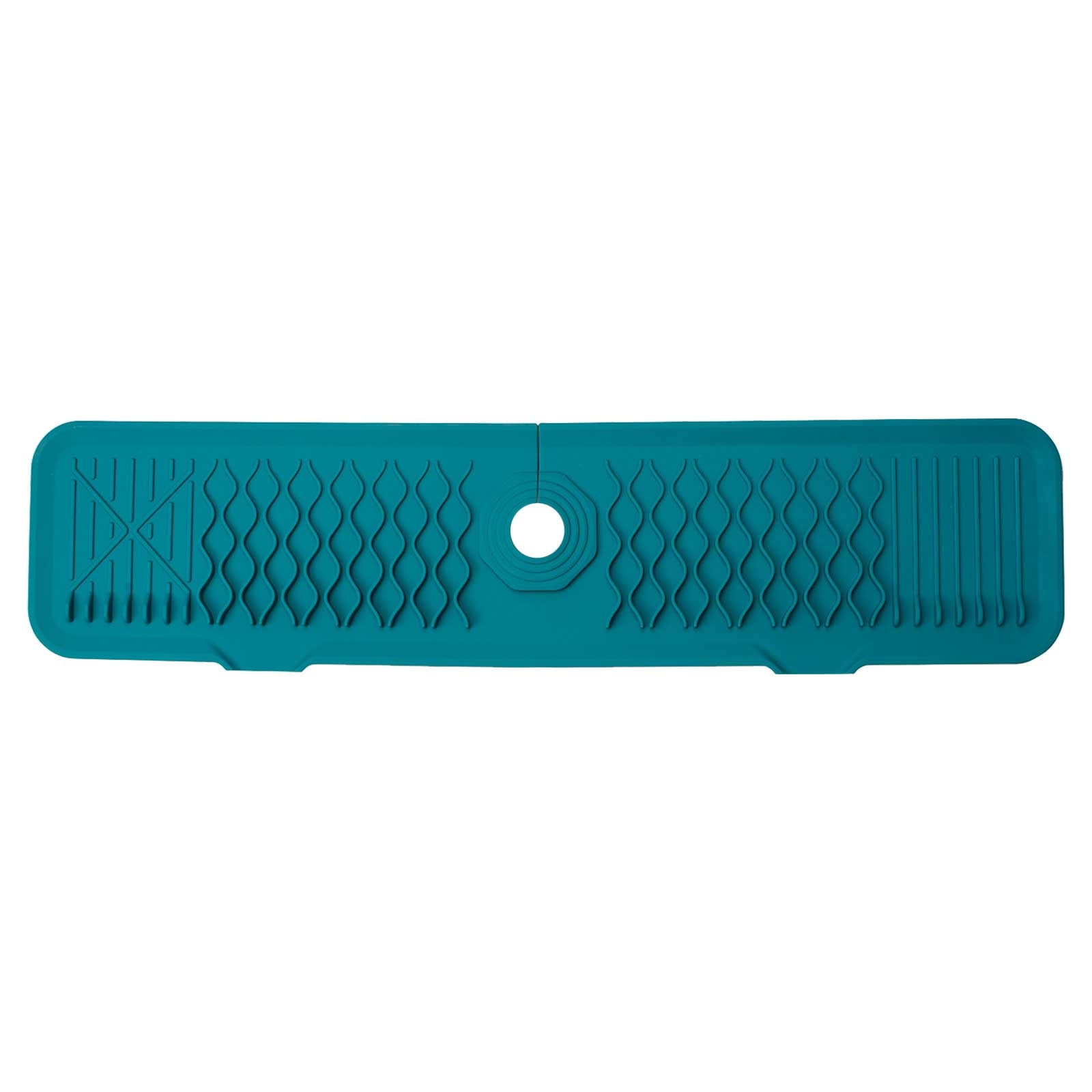 Faucet Mat for Kitchen Sink, Silicone Sink Splash Guard, Faucet Draining Mat, Dish Soap Sponge Holder, Around Faucet Bathroom Gadgets, Sink Accessories, Drying Mats Organizer Green - Image 2