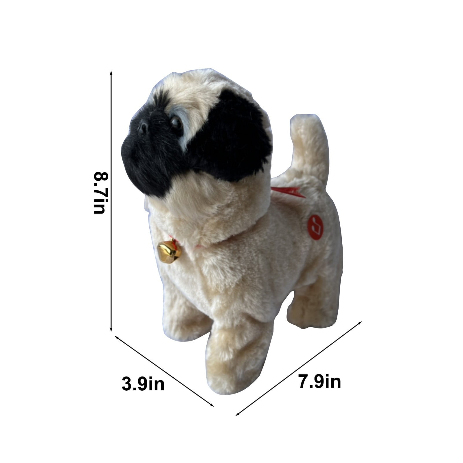 Simulation Dog Toy, Lifelike Stuffed Interactive Pet Toy, Stuffed Animals Electronic Puppy with Sound & Movable Limbs, for Birthday Party Holiday Gift Home Decor Beige - Image 4