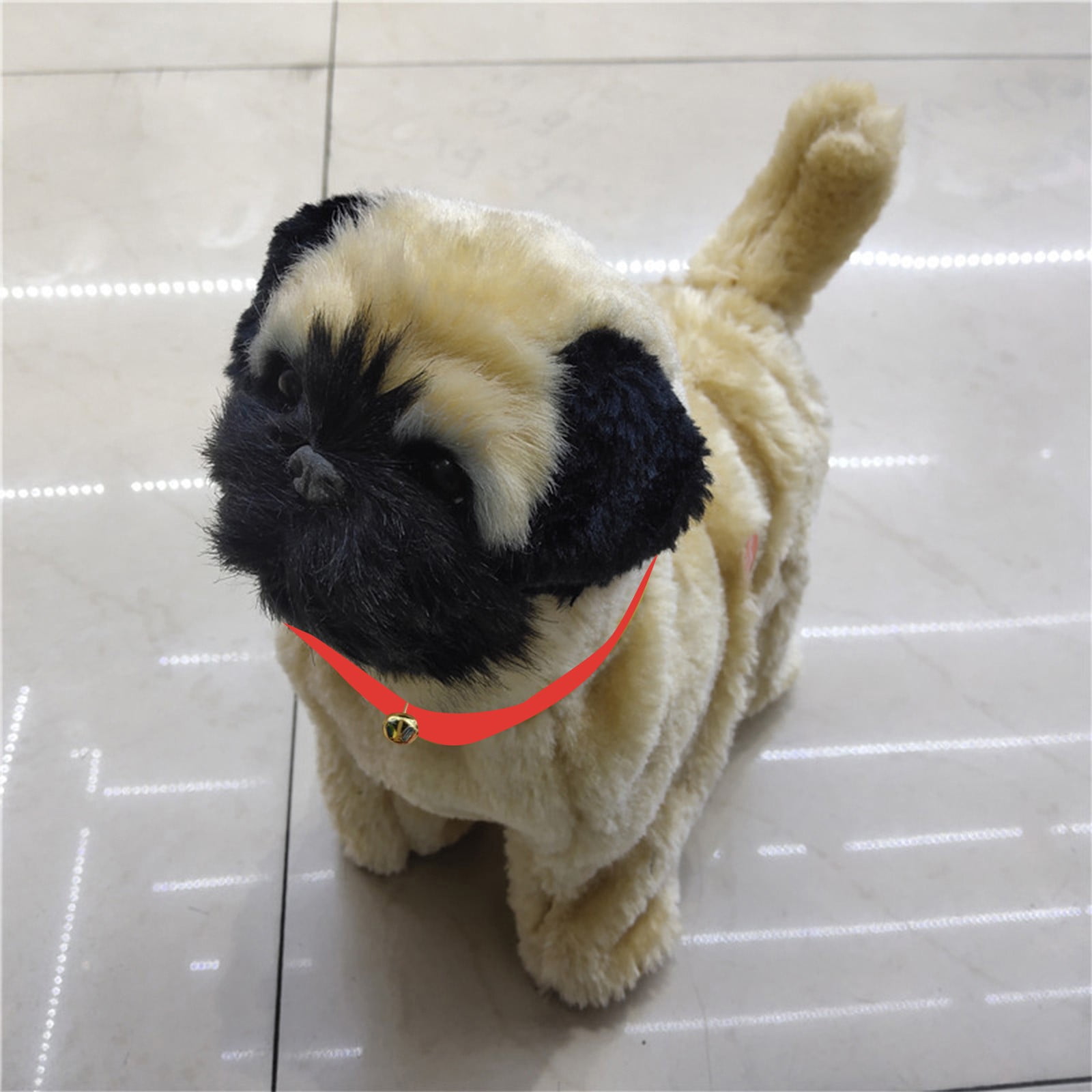 Simulation Dog Toy, Lifelike Stuffed Interactive Pet Toy, Stuffed Animals Electronic Puppy with Sound & Movable Limbs, for Birthday Party Holiday Gift Home Decor Beige - Image 5