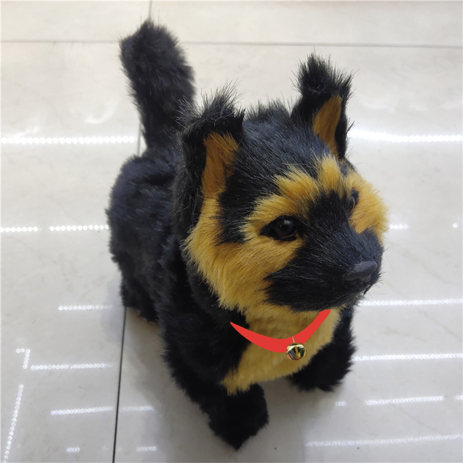Simulation Dog Toy, Lifelike Stuffed Interactive Pet Toy, Stuffed Animals Electronic Puppy with Sound & Movable Limbs, for Birthday Party Holiday Gift Home Decor Black - Image 4