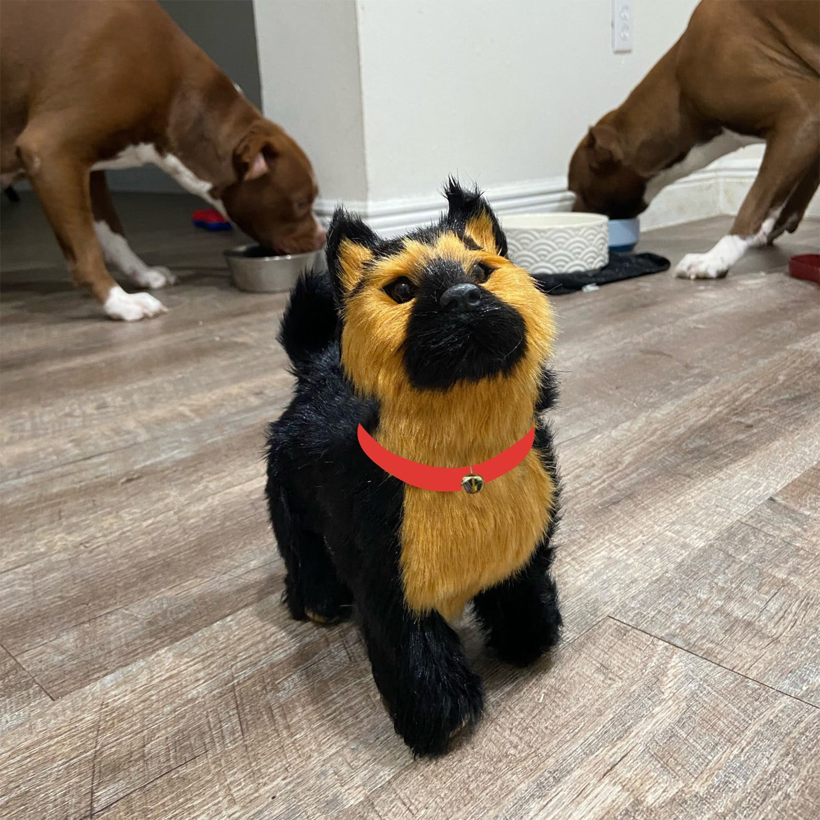 Simulation Dog Toy, Lifelike Stuffed Interactive Pet Toy, Stuffed Animals Electronic Puppy with Sound & Movable Limbs, for Birthday Party Holiday Gift Home Decor Black - Image 5