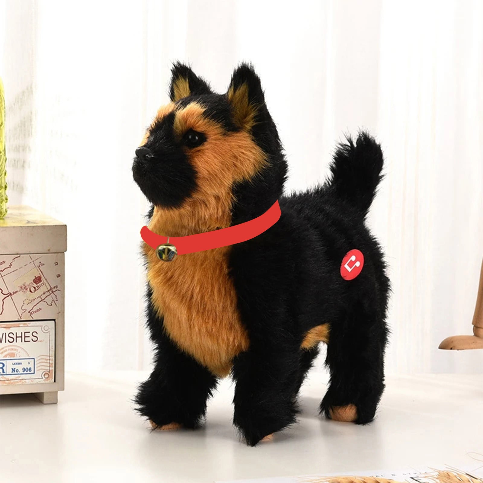 Simulation Dog Toy, Lifelike Stuffed Interactive Pet Toy, Stuffed Animals Electronic Puppy with Sound & Movable Limbs, for Birthday Party Holiday Gift Home Decor Black - Image 7