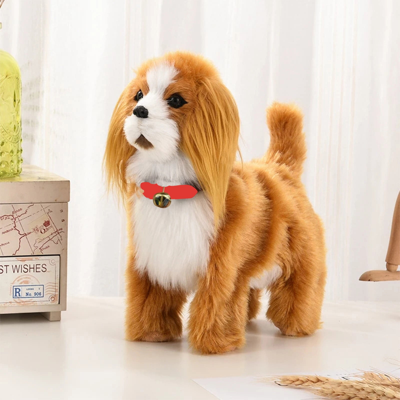 Simulation Dog Toy, Lifelike Stuffed Interactive Pet Toy, Stuffed Animals Electronic Puppy with Sound & Movable Limbs, for Birthday Party Holiday Gift Home Decor Brown - Image 5