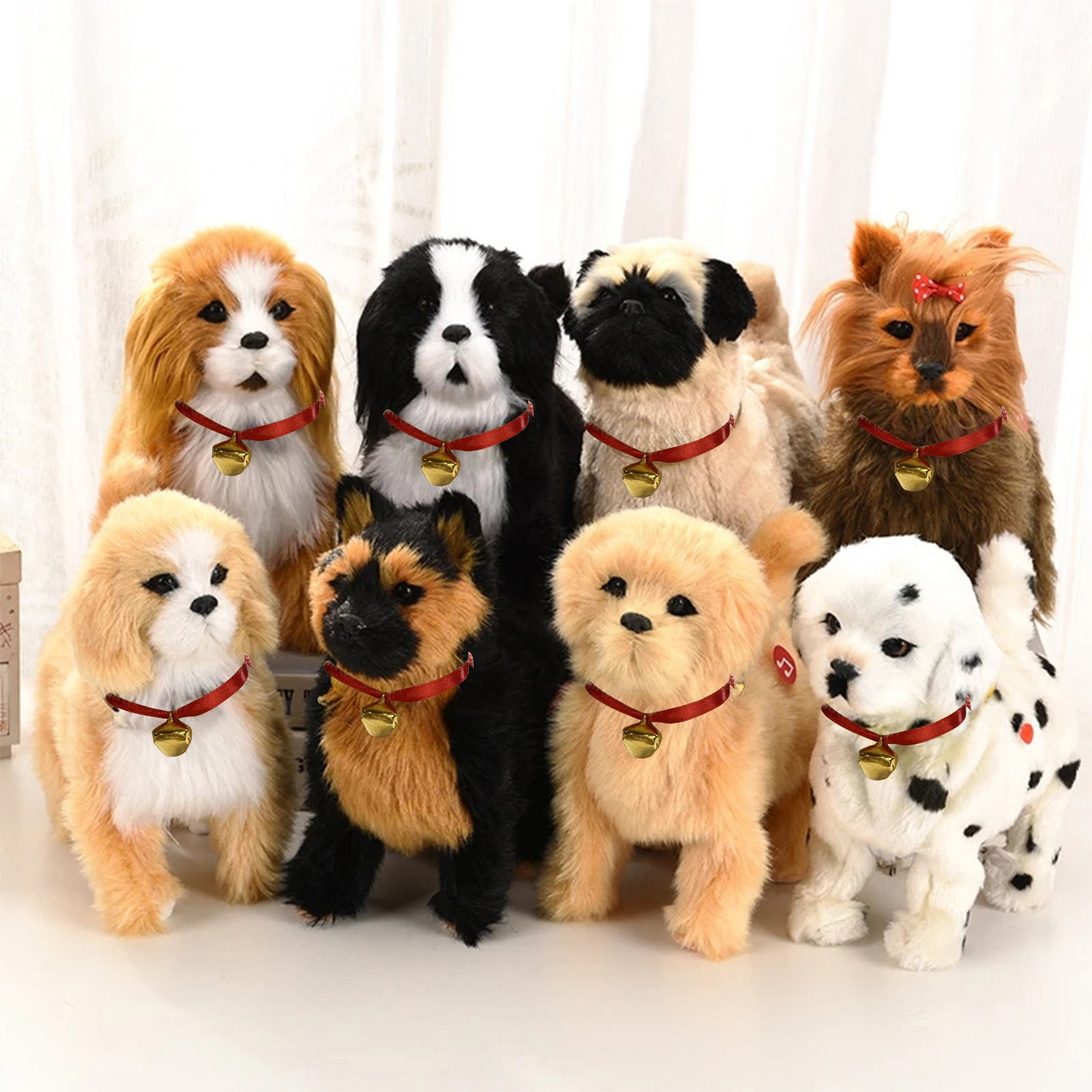 Simulation Dog Toy, Lifelike Stuffed Interactive Pet Toy, Stuffed Animals Electronic Puppy with Sound & Movable Limbs, for Birthday Party Holiday Gift Home Decor Glod - Image 1