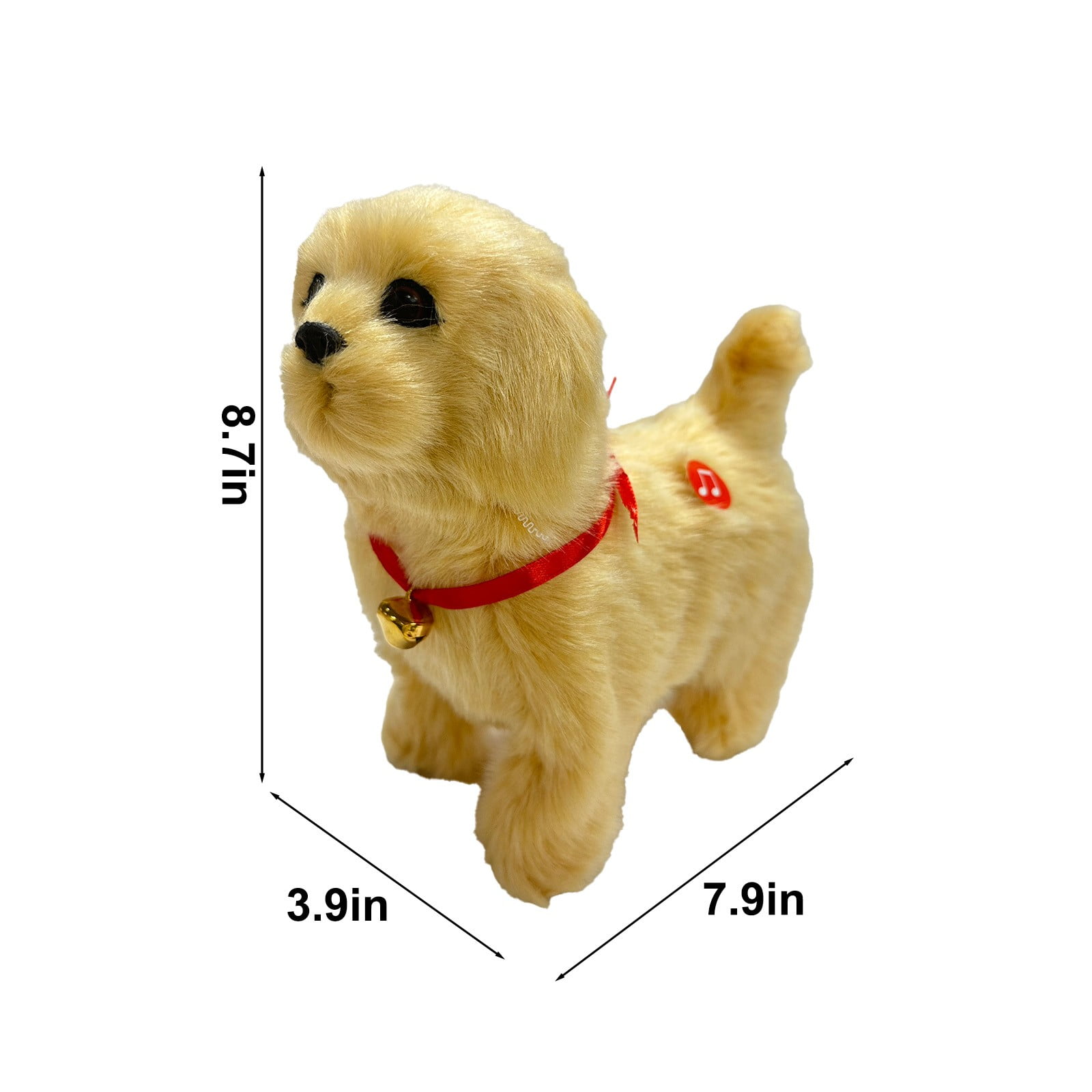 Simulation Dog Toy, Lifelike Stuffed Interactive Pet Toy, Stuffed Animals Electronic Puppy with Sound & Movable Limbs, for Birthday Party Holiday Gift Home Decor Glod - Image 2