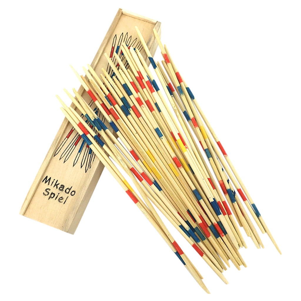 31PCS Pick Up Sticks, Wooden Pick Up Sticks Game with Gift Box, Classic Table Game Funny Family Board Game for Home Famliy Friend As shown - Image 2
