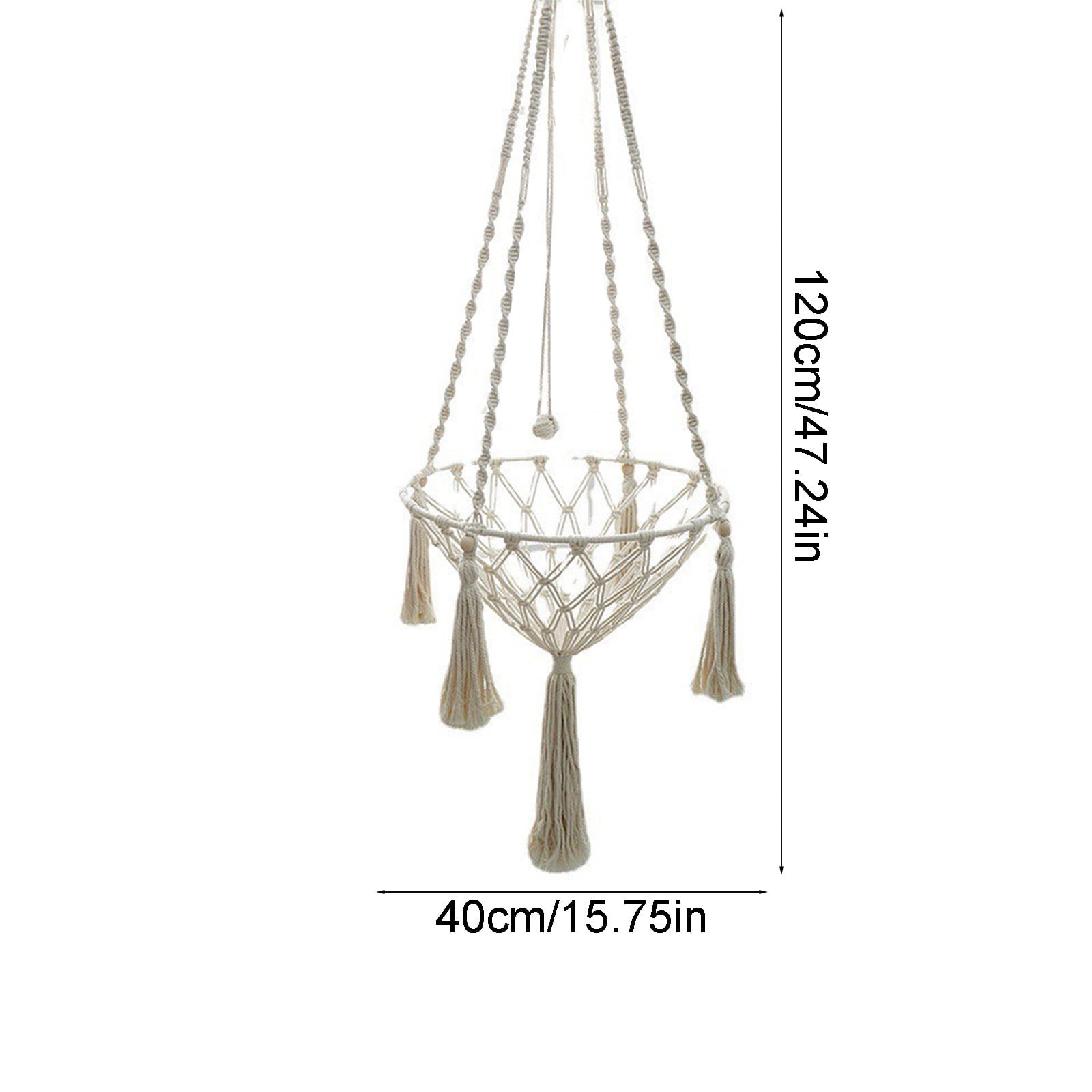 Macrame Cat Hammock, Handwoven Cats Bed, Hanging Indoor Boho Kitten Swing Beds, Hanging Cats Bed, Kitty Hanging Basket, for Playing Sleeping Climbing and Lounging White - Image 2