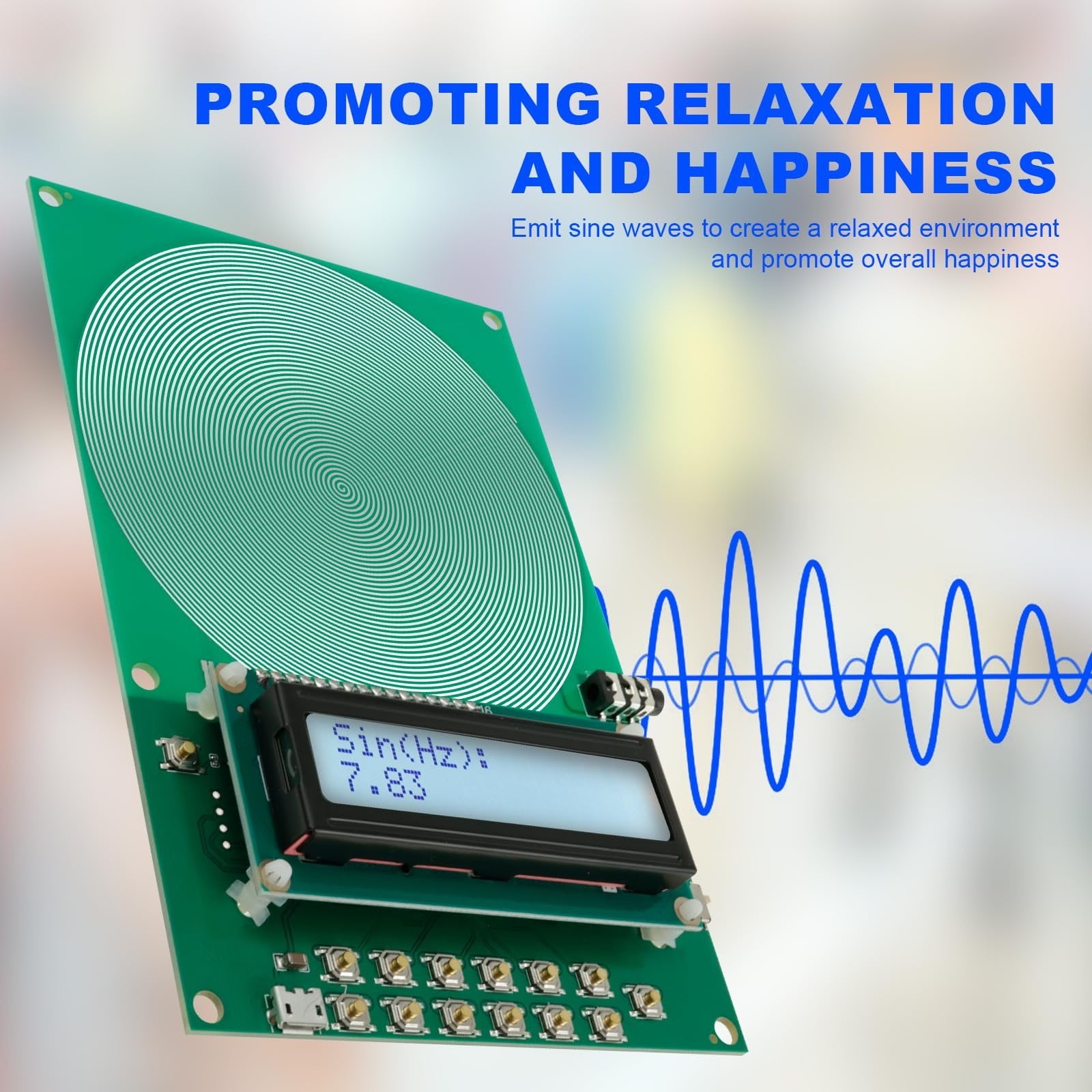 Schumann Wave Earth Electromagnetic Field Resonance Generator, 0.01Hz~300000Hz Adjustable Sine Wave Ultra-Low Frequency Pulse Generator, Sleep Aid, Meditation and Yoga Enhancer, No Shell Green - Image 3