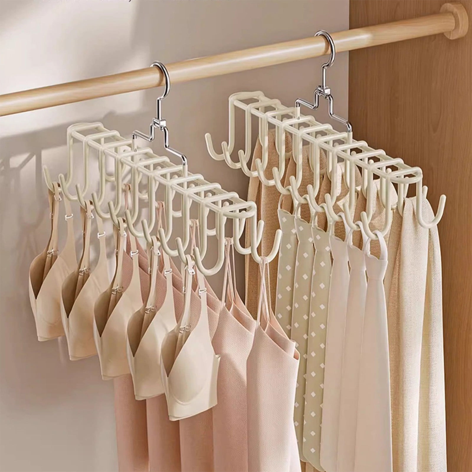 Belt Tie Rack Hanger, Tie Rack Hanger, for Closet Metal Belt Organizer, 20 Hooks, Multi Purpose Hanger, for Shawls Scarves Closet Organizers and Storage White - Image 1
