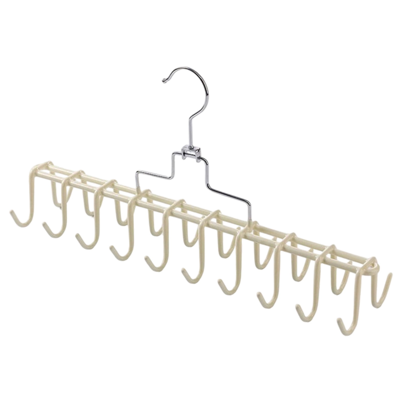 Belt Tie Rack Hanger, Tie Rack Hanger, for Closet Metal Belt Organizer, 20 Hooks, Multi Purpose Hanger, for Shawls Scarves Closet Organizers and Storage White - Image 2