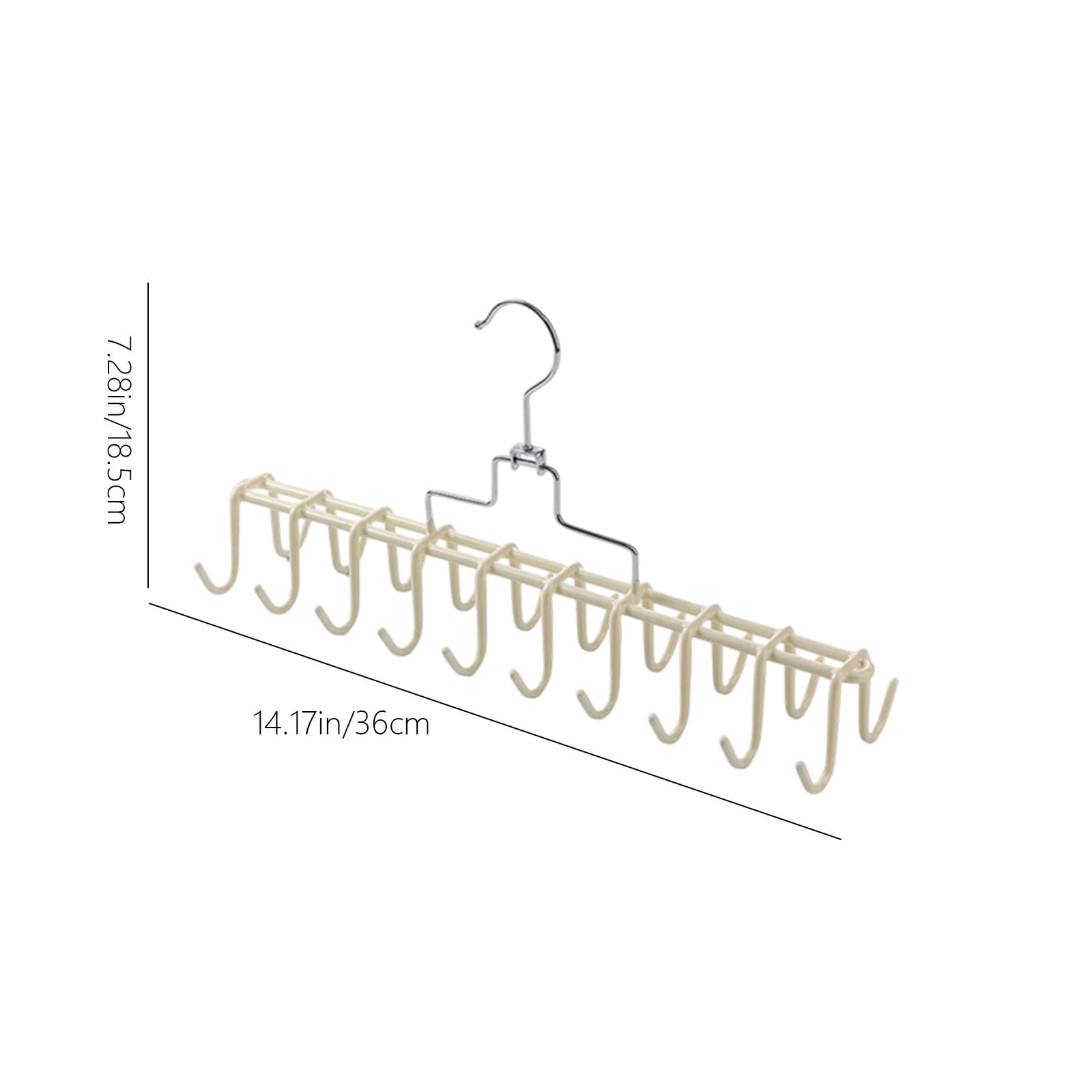 Belt Tie Rack Hanger, Tie Rack Hanger, for Closet Metal Belt Organizer, 20 Hooks, Multi Purpose Hanger, for Shawls Scarves Closet Organizers and Storage White - Image 3