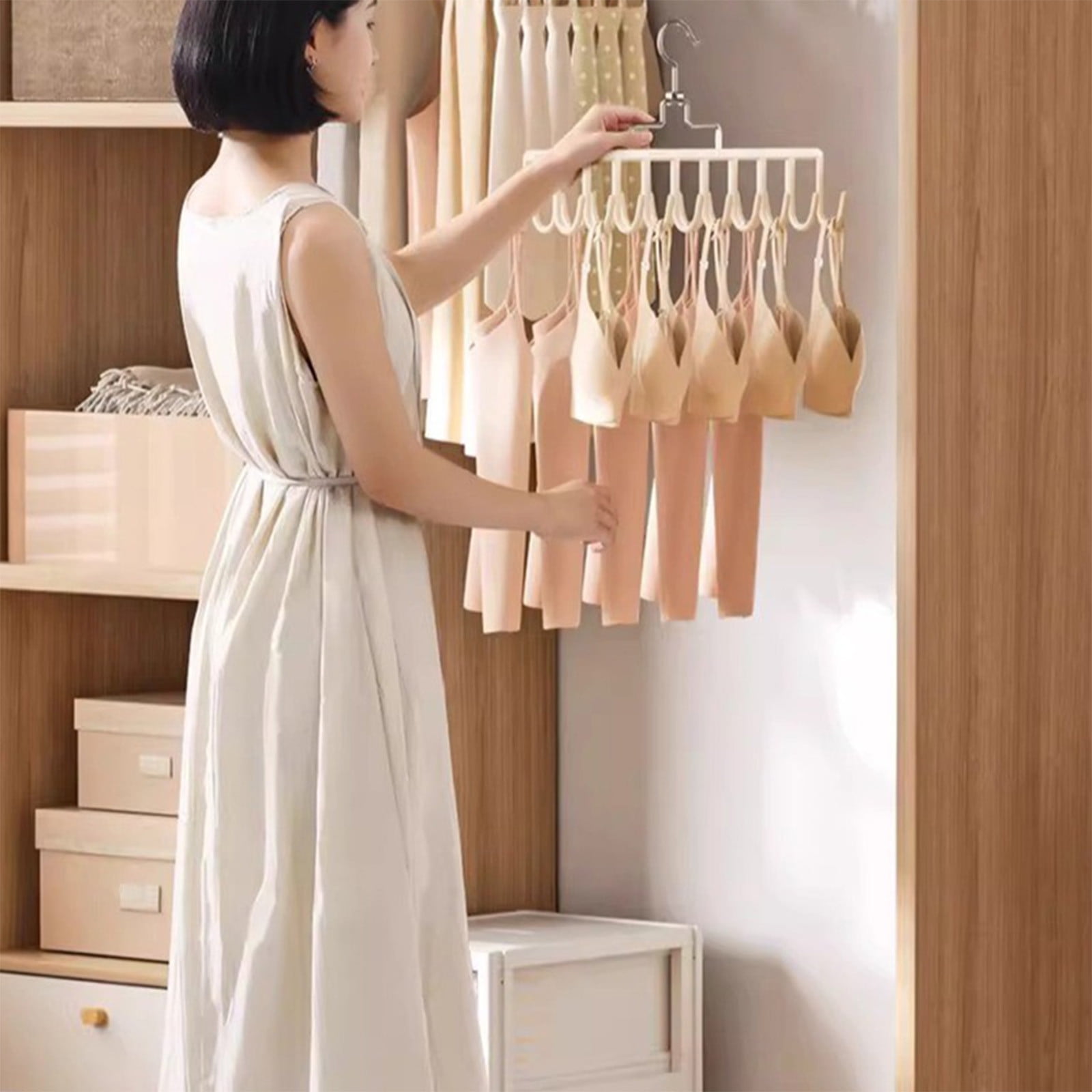 Belt Tie Rack Hanger, Tie Rack Hanger, for Closet Metal Belt Organizer, 20 Hooks, Multi Purpose Hanger, for Shawls Scarves Closet Organizers and Storage White - Image 4